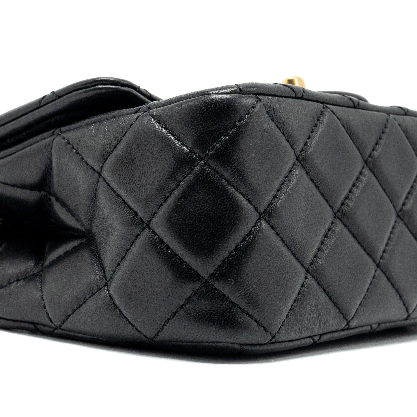 Chanel Pearl Crush Mini Square Lambskin Black GHW (Microchip)
