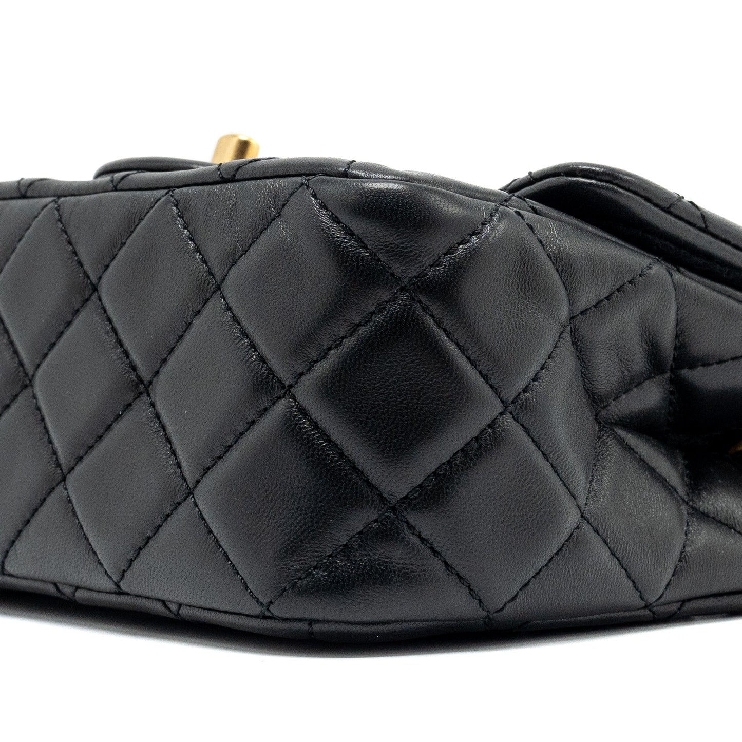 Chanel Pearl Crush Mini Square Lambskin Black GHW (Microchip)