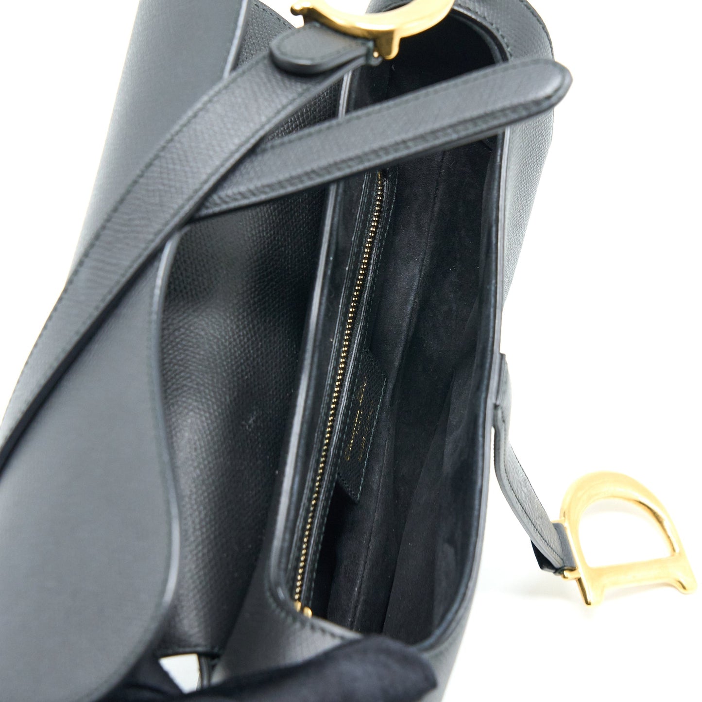 Luxury Dior Medium Saddle Bag Calfskin Black GHW
