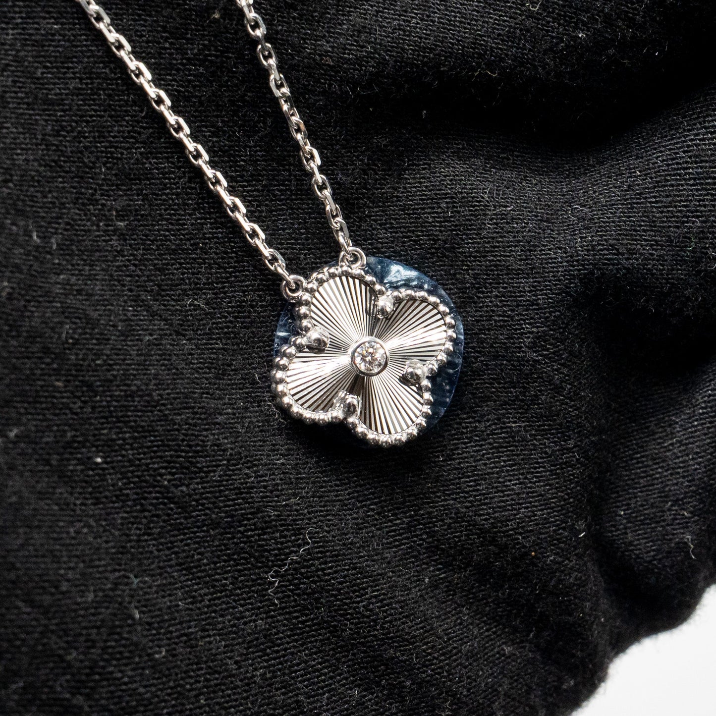 Van Cleef & Arpels 2020 Holiday Limited Pendant Guilloche White Gold Diamond