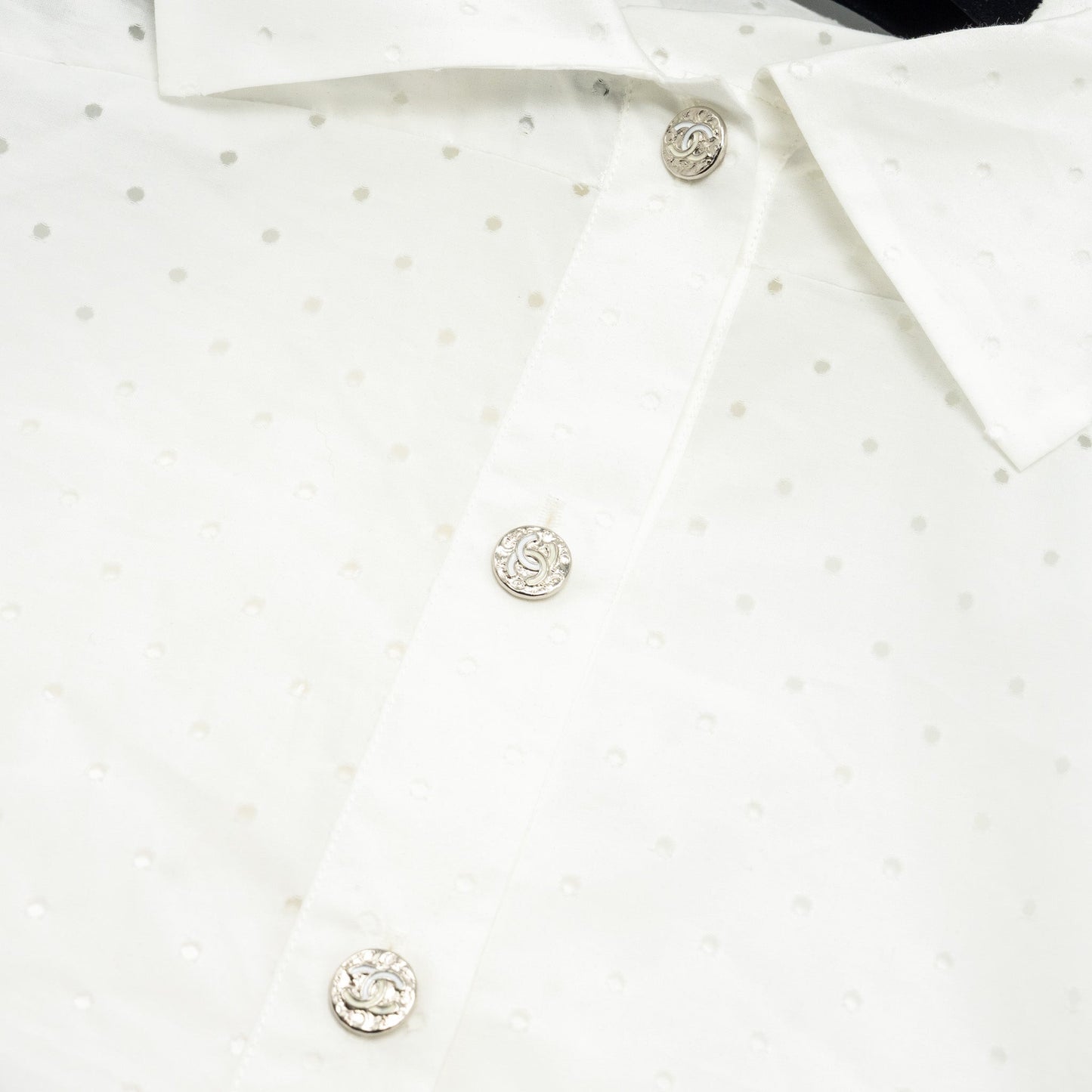 Chanel size 34 23S blouse shirt cotton white