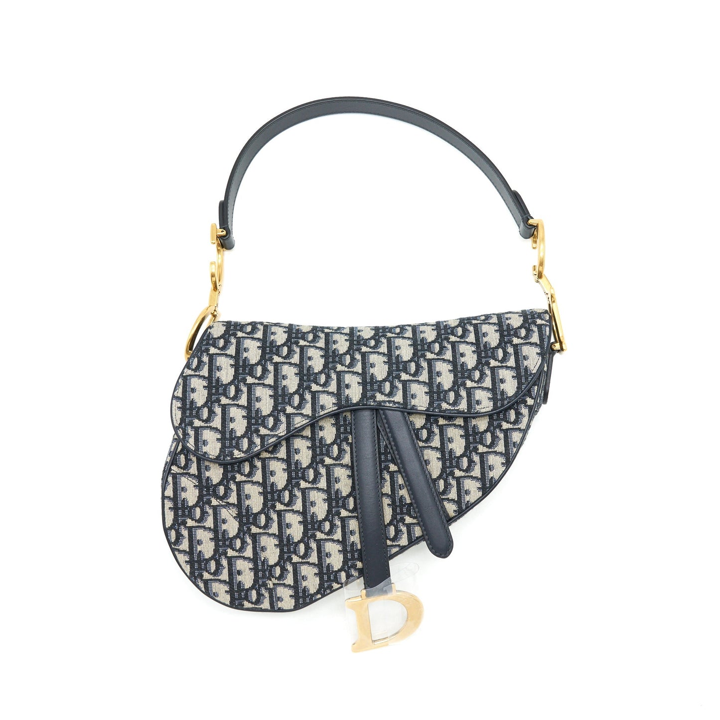 Luxury Dior medium saddle bag oblique GHW