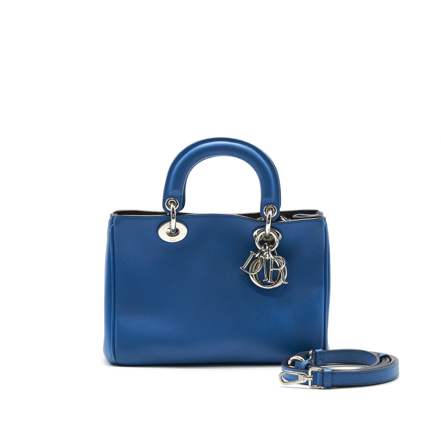 Luxury Dior Mini Luxury Diorissimo Bag Blue/ Brown with SHW