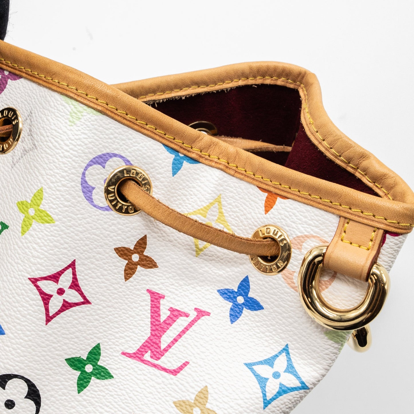Louis Vuitton Vintage Petit Noe Shoulder Bag Multicolour Monogram Canvas White GHW