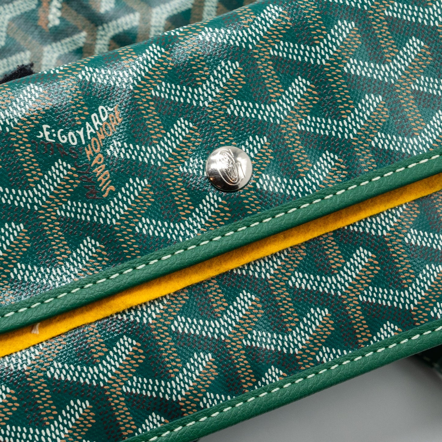 Goyard saint Louis PM tote bag goyardine canvas green / multicoloured SHW