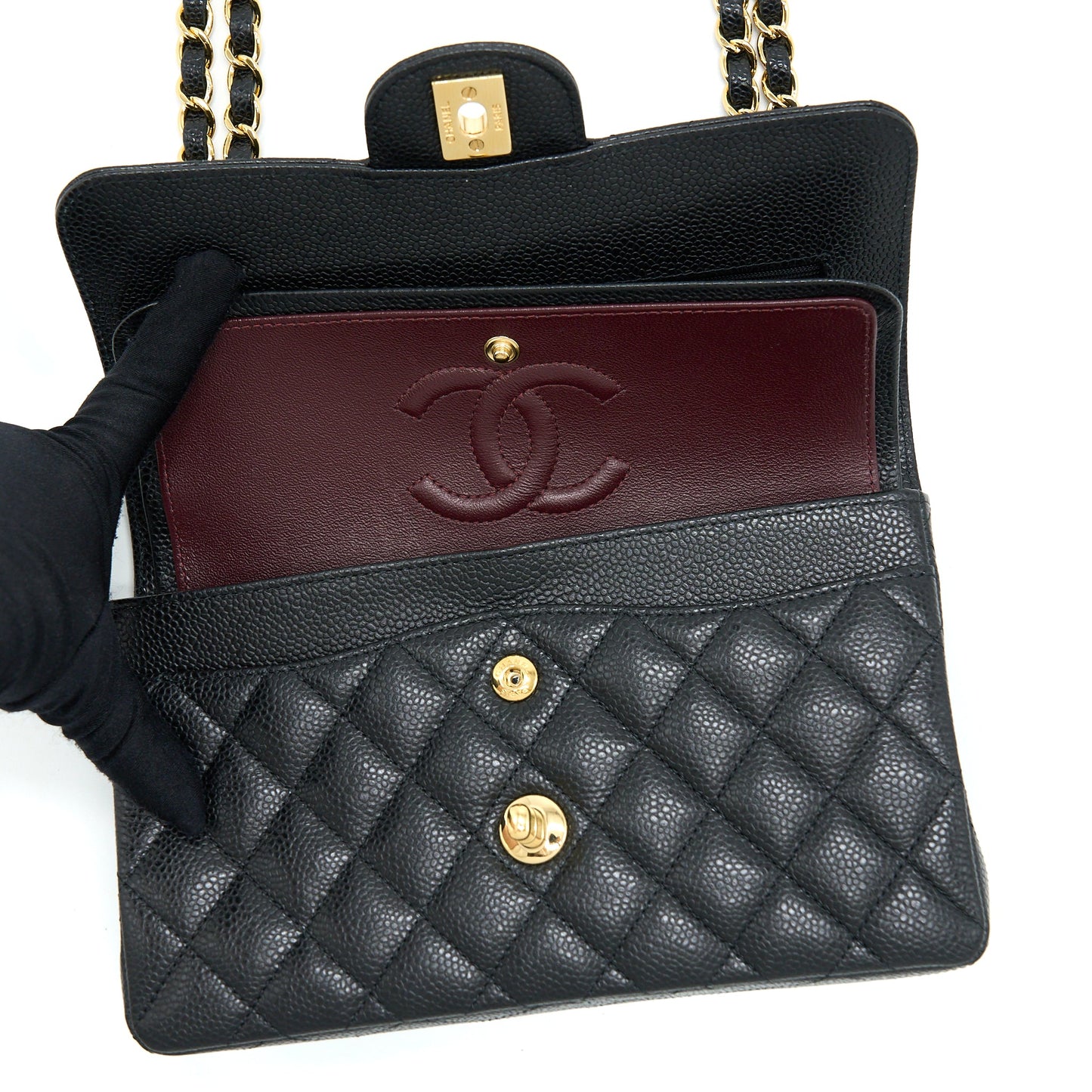 Chanel Small Classic Double Flap Bag Caviar Black GHW