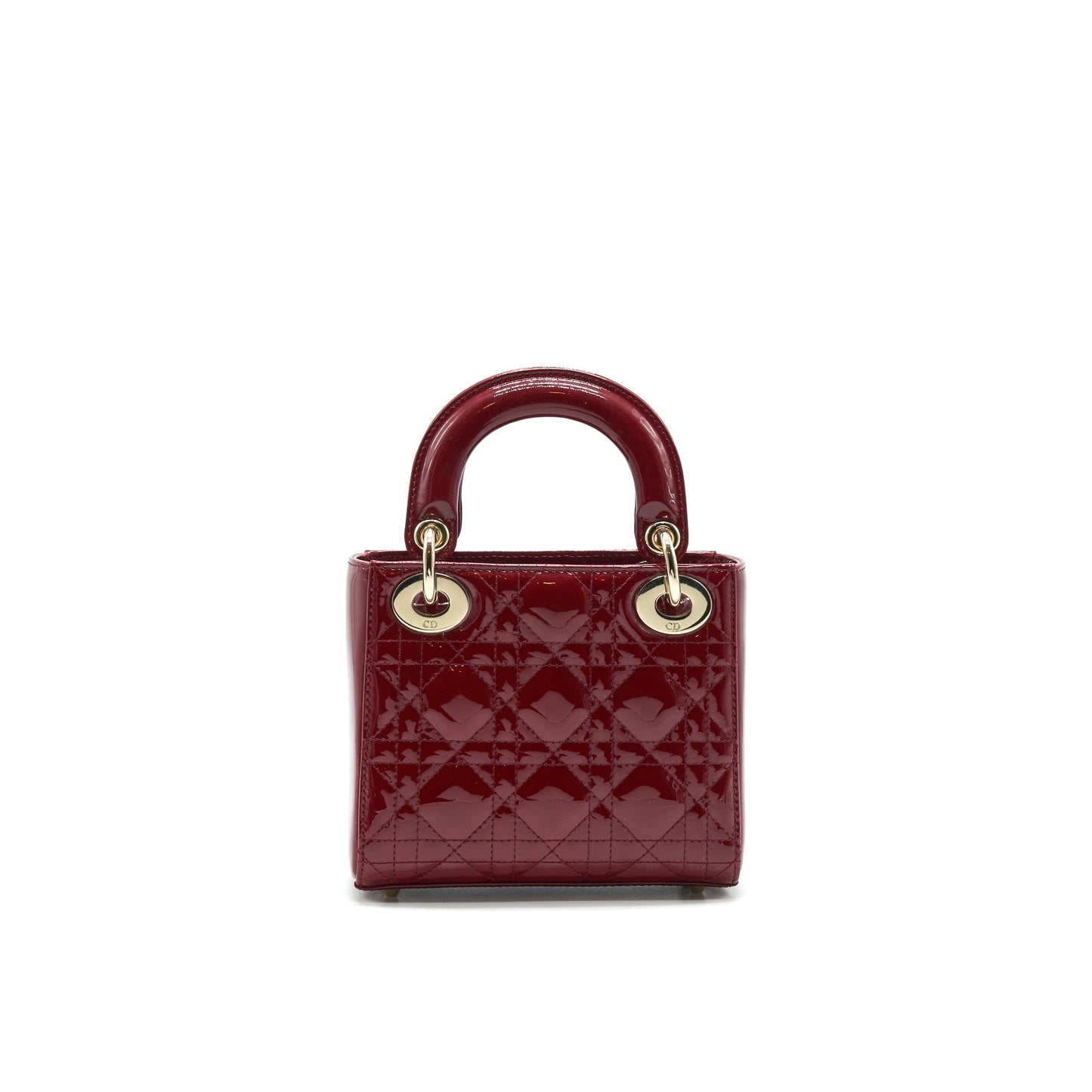 Luxury Dior mini lady Luxury Dior Patent leather Red with LGHW