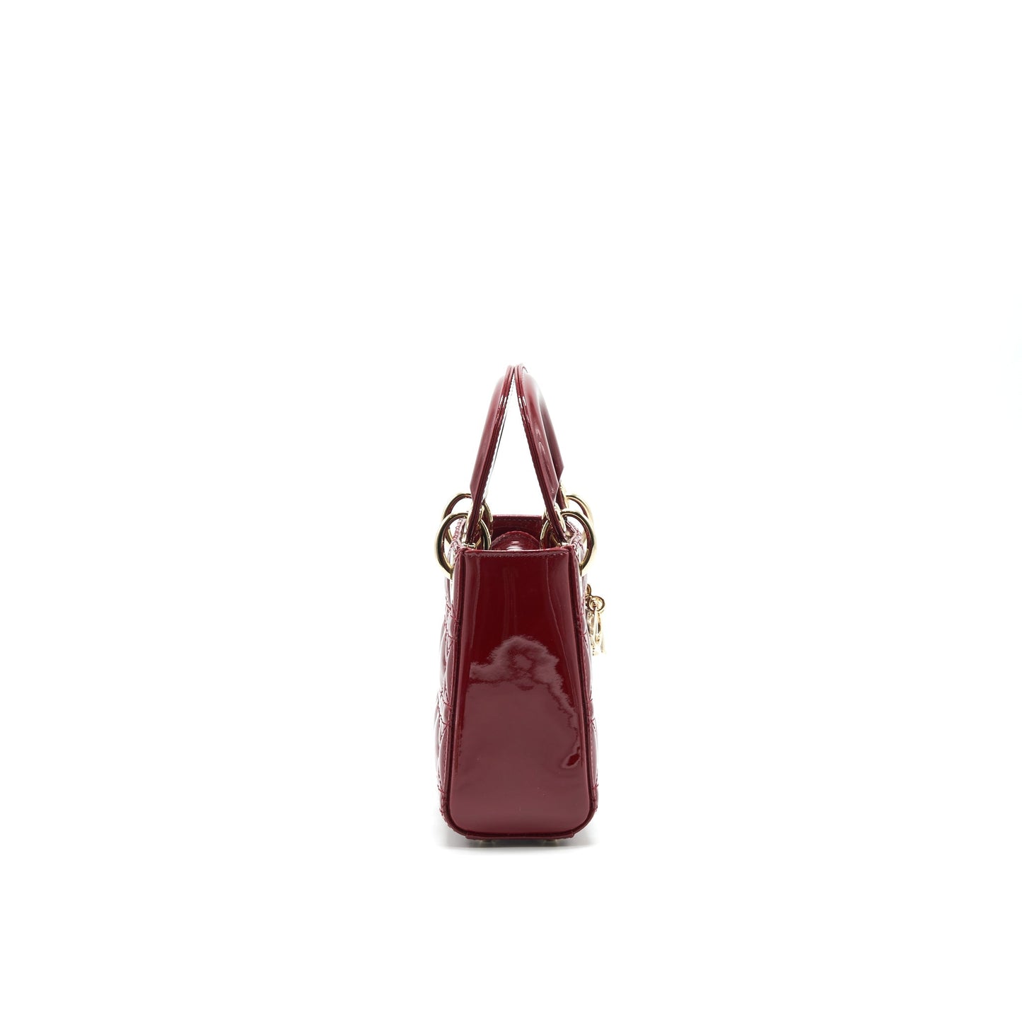 Luxury Dior mini lady Luxury Dior Patent leather Red with LGHW