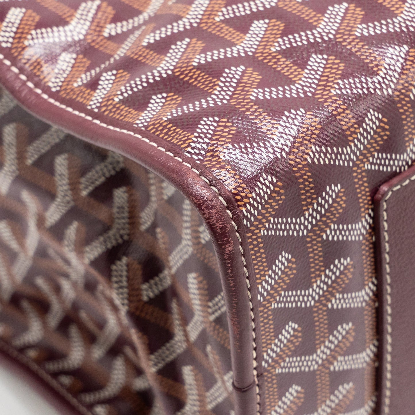 Goyard Saint Leger Backpack Goyardine Canvas Burgundy SHW