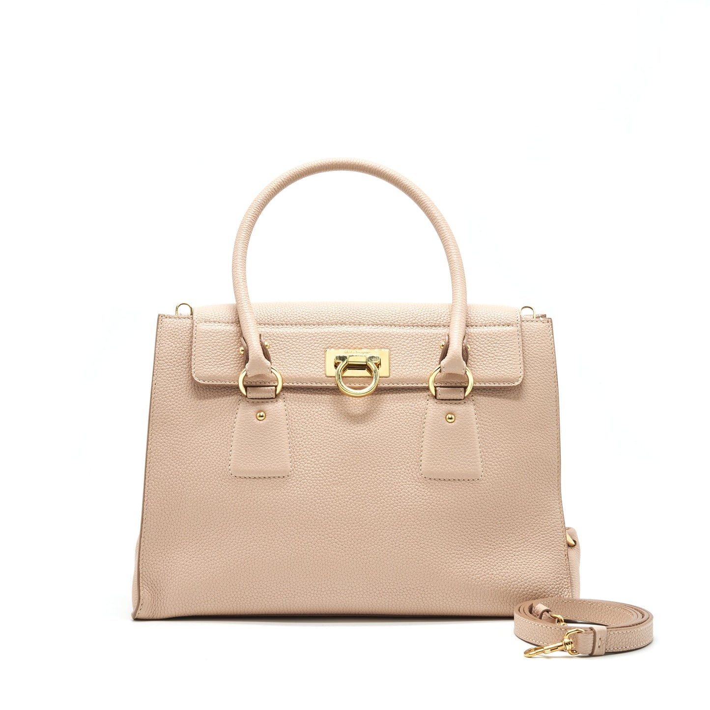 Ferragamo Top Handle Tote Bag granied Calfskin