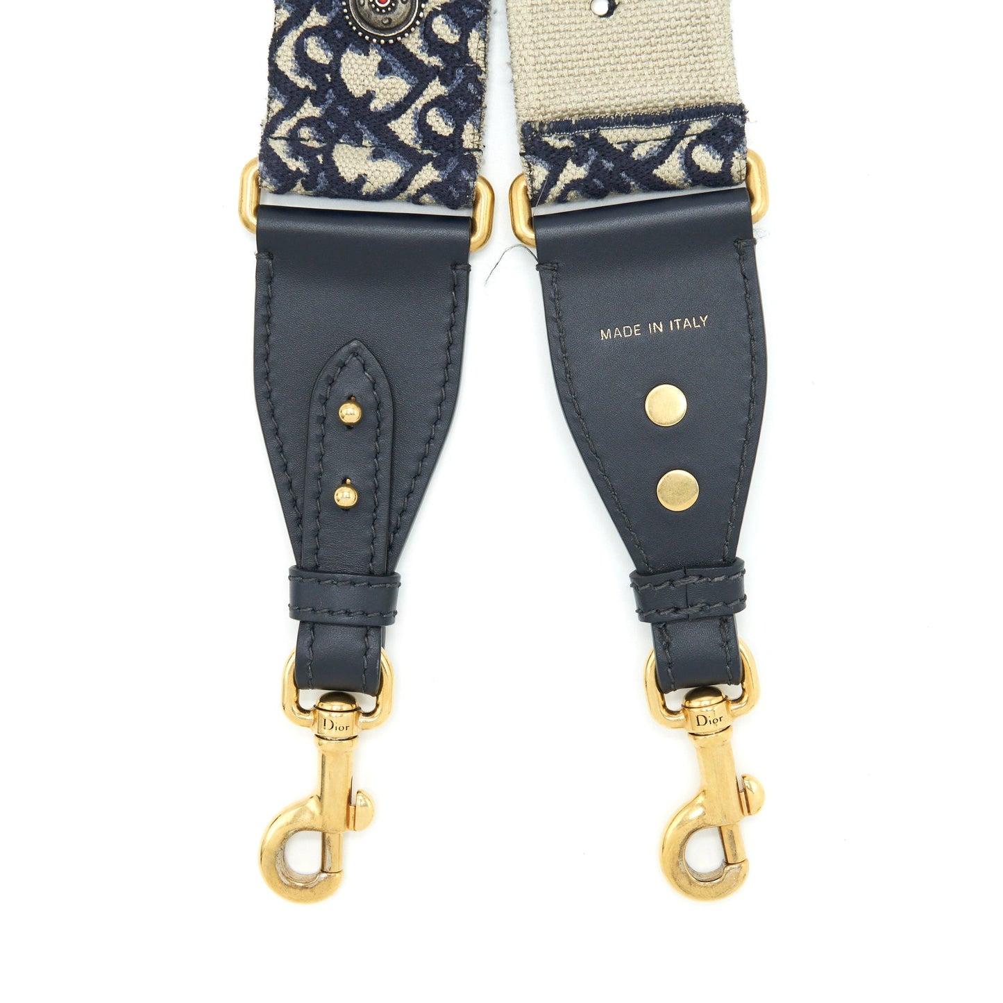 Luxury Dior Wide Shoulder Strap Blue Oblique GHW