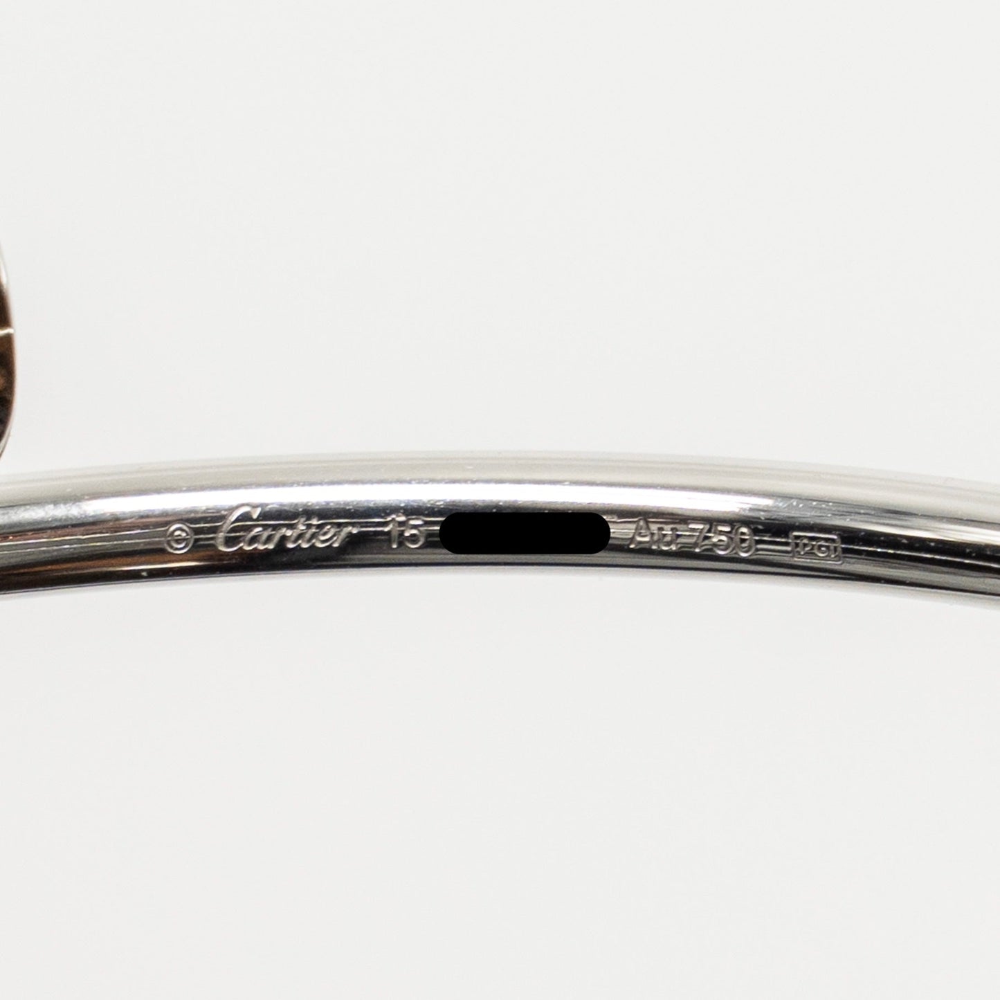 Cartier size 15 Juste Un Clou Bracelet, Small Model White Gold