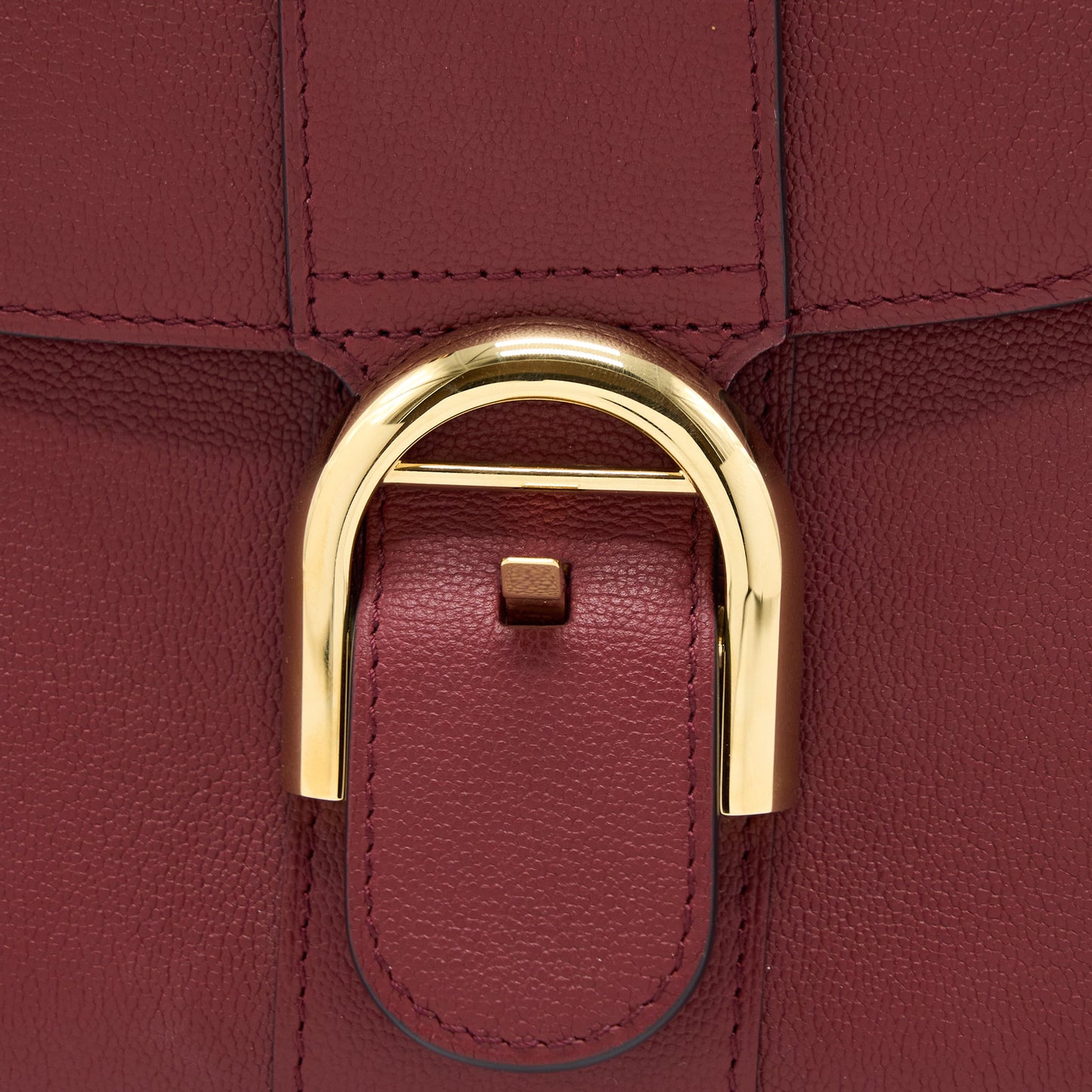 Delvaux Mini Brilliant Bag Grained Calfskin Burgundy GHW