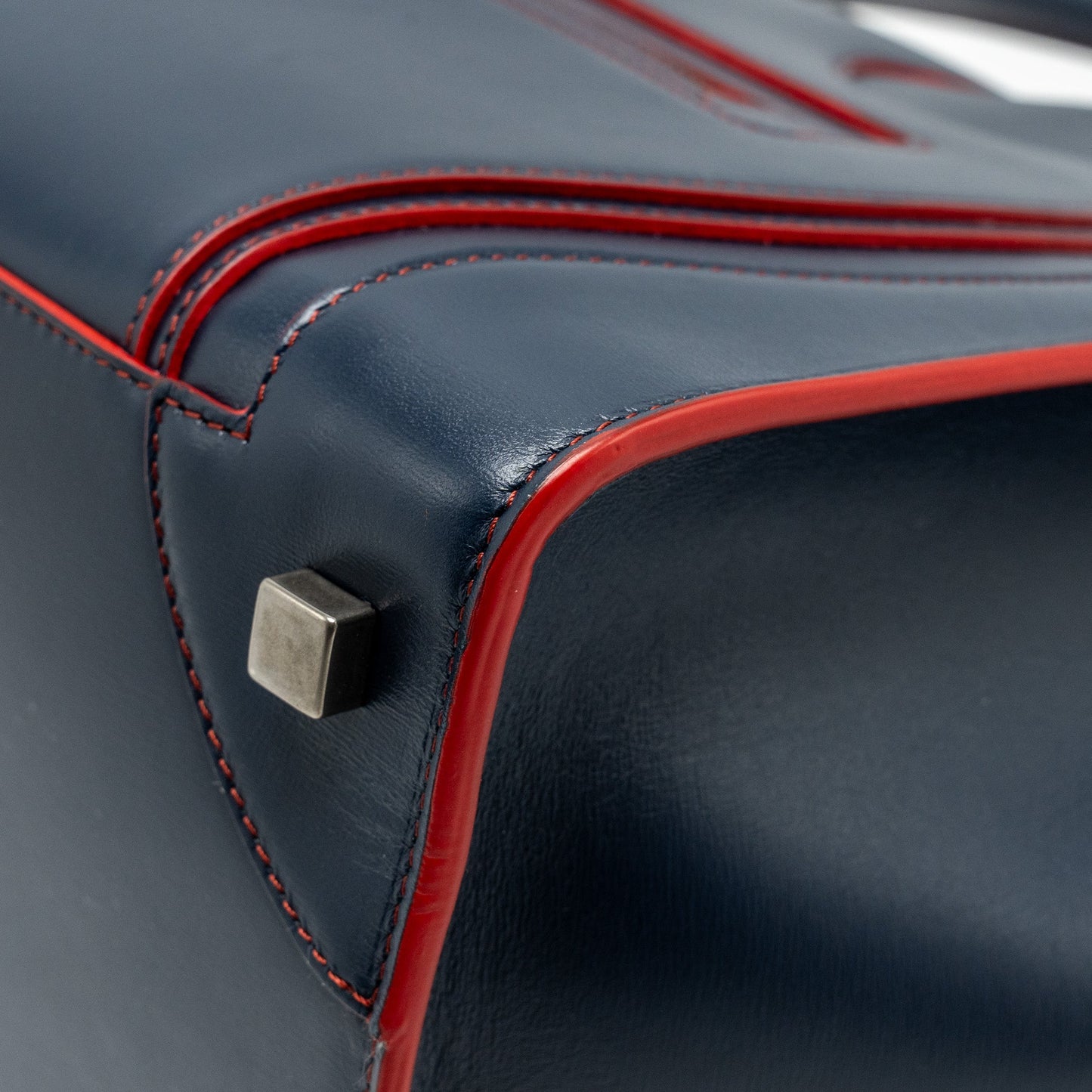 Celine Luggage Tote Bag Calfskin Blue/Red SHW