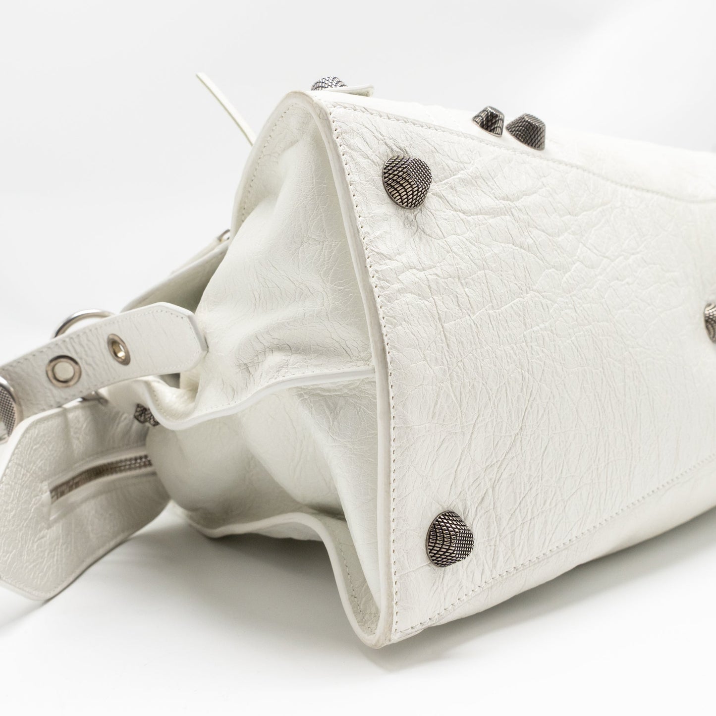 Balenciaga neo cajole city shoulder bag leather white SHW