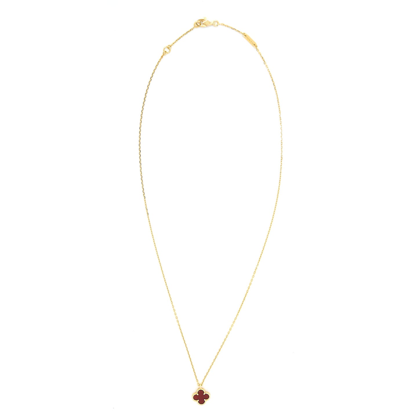 Van Cleef & Arpels Sweet Alhambra Pendant Carnelian Rose Gold