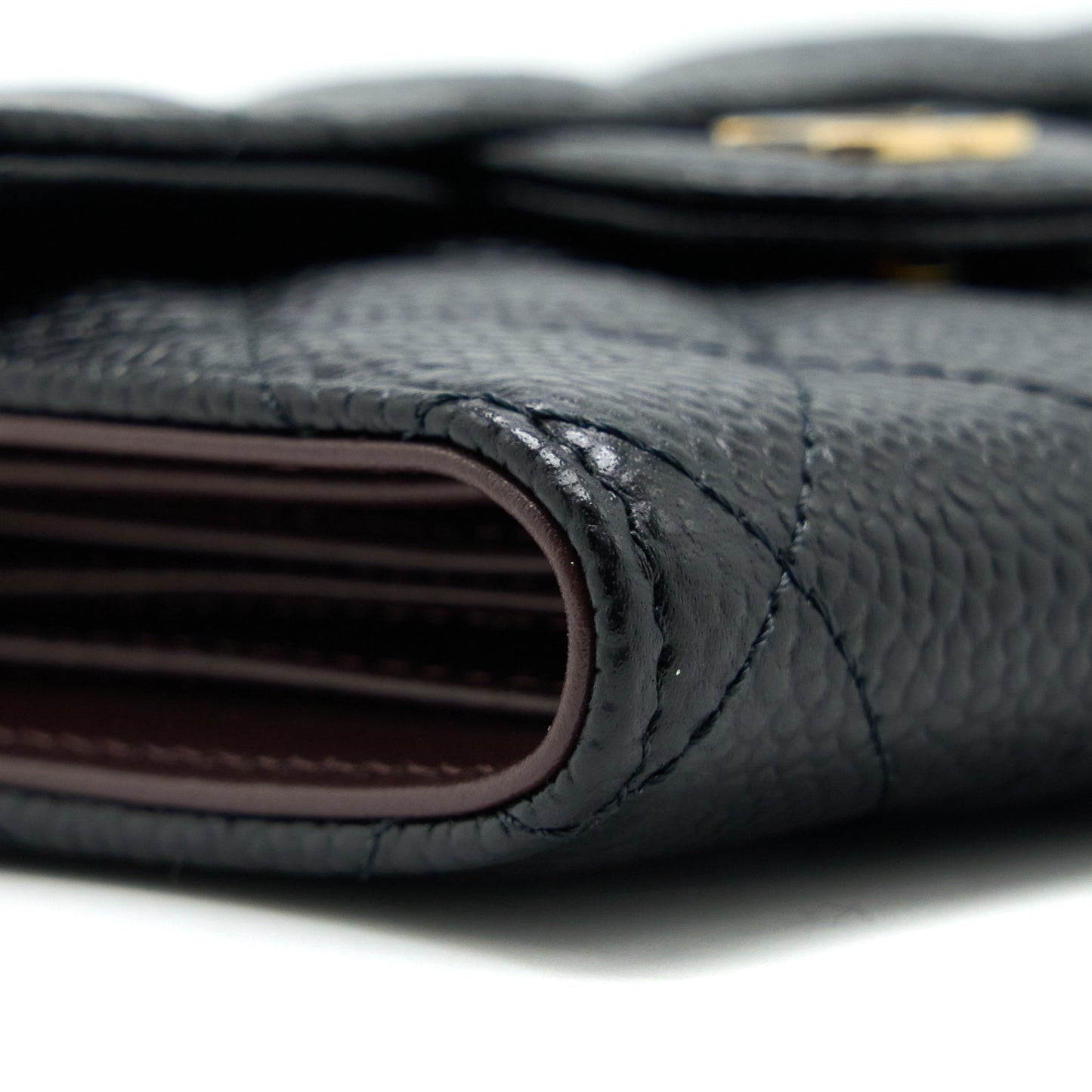 Chanel Classic Compact Wallet Caviar Black LGHW (Microchip)