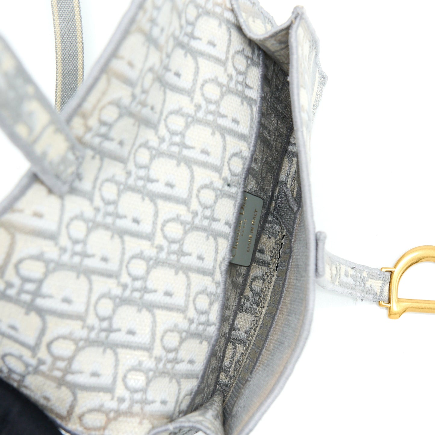 Luxury Dior Saddle Slim Pouch Light Grey Luxury Dior Oblique Embroidery