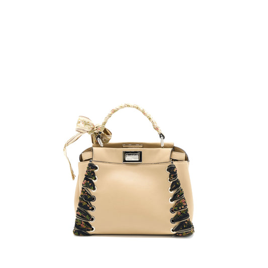 Fendi Mini Peekaboo Bag Limited Edition Beige/Multicolour SHW