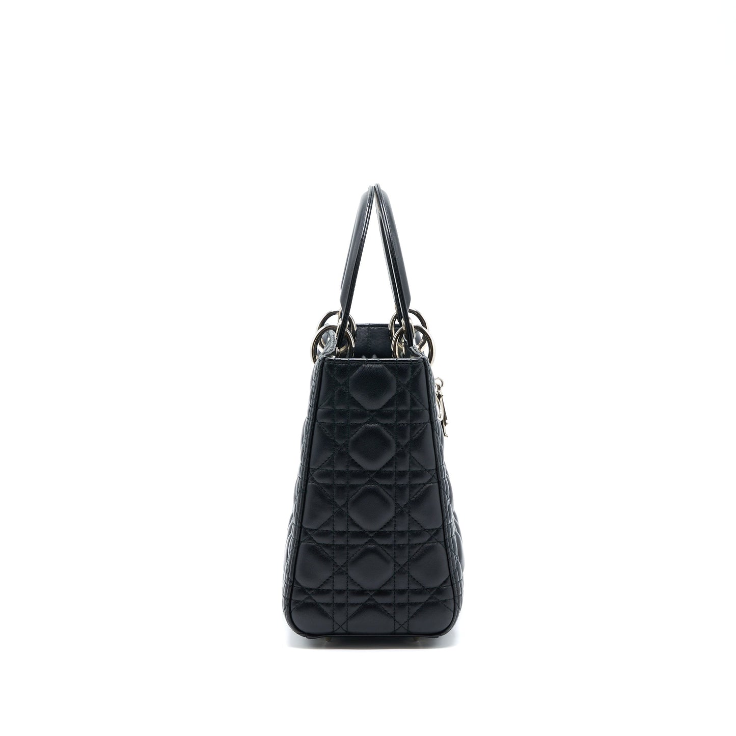 Luxury Dior Medium Lady Luxury Dior Lambskin Black SHW