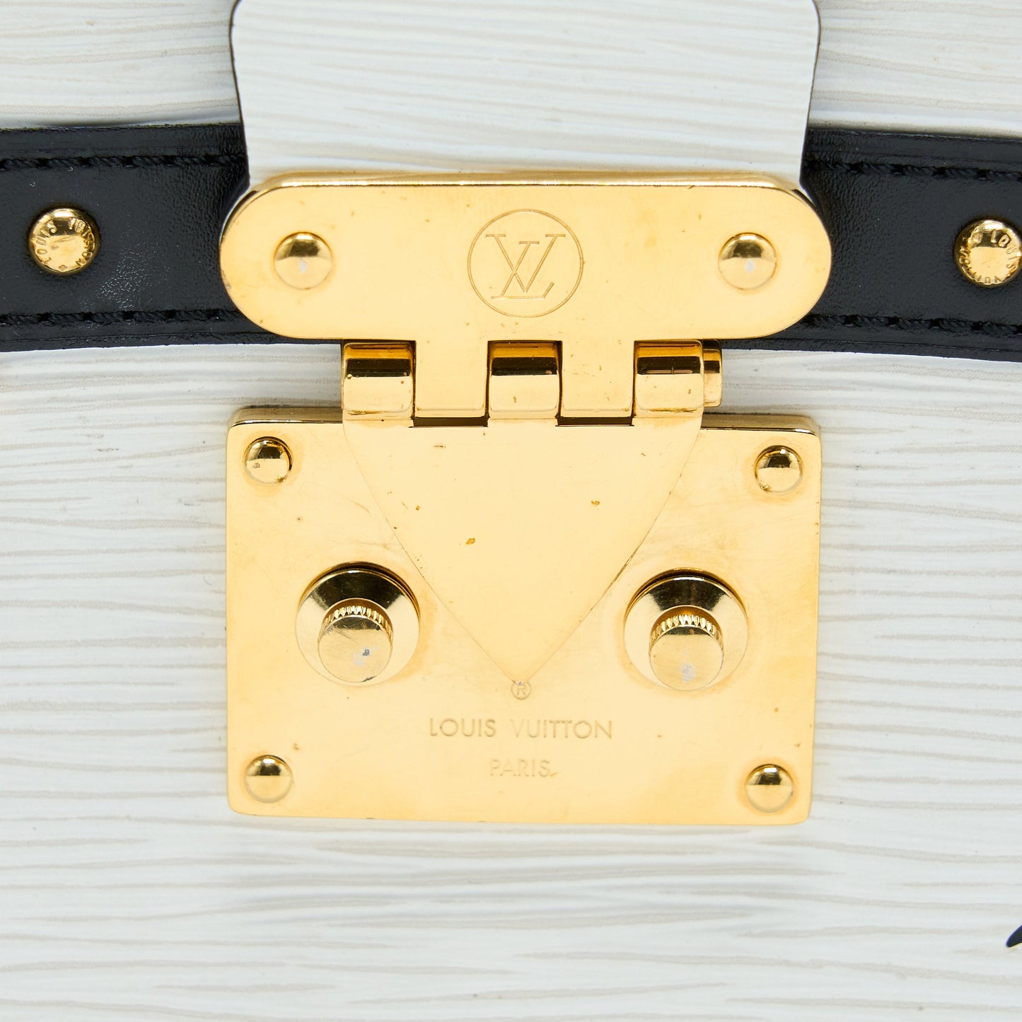 Louis Vuitton Trunk Clutch Epi Black/White GHW