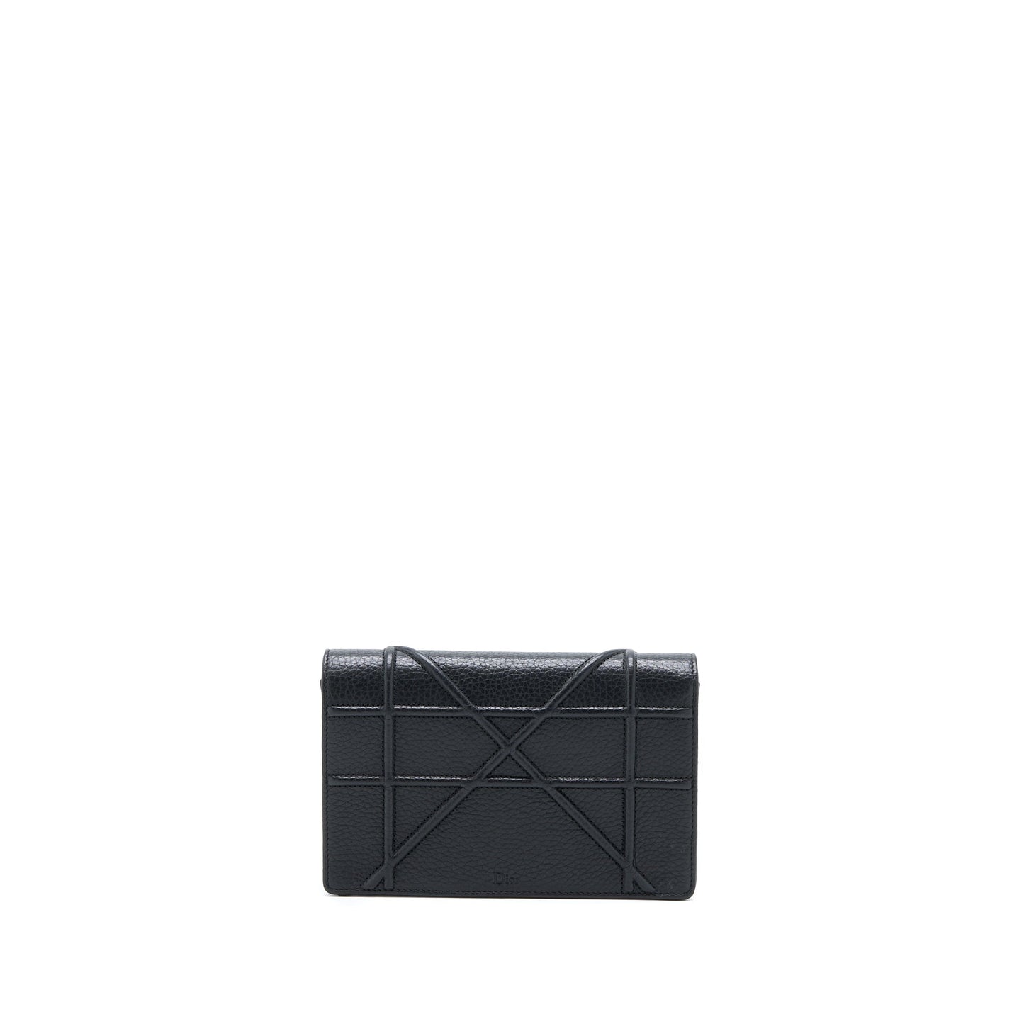 Luxury Dior Luxury Diorama Wallet On Chain Grained Calfskin Black LGHW