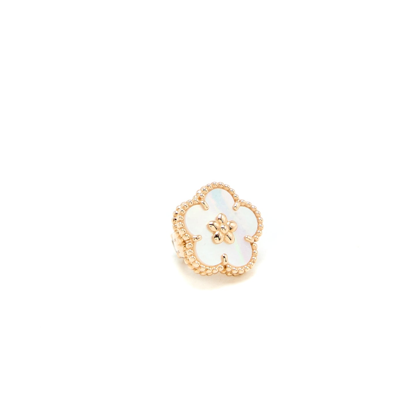 Van Cleef and Arpels Lucky Spring Earrings Plum Blossom Mother of Pearl/18k Rose Gold