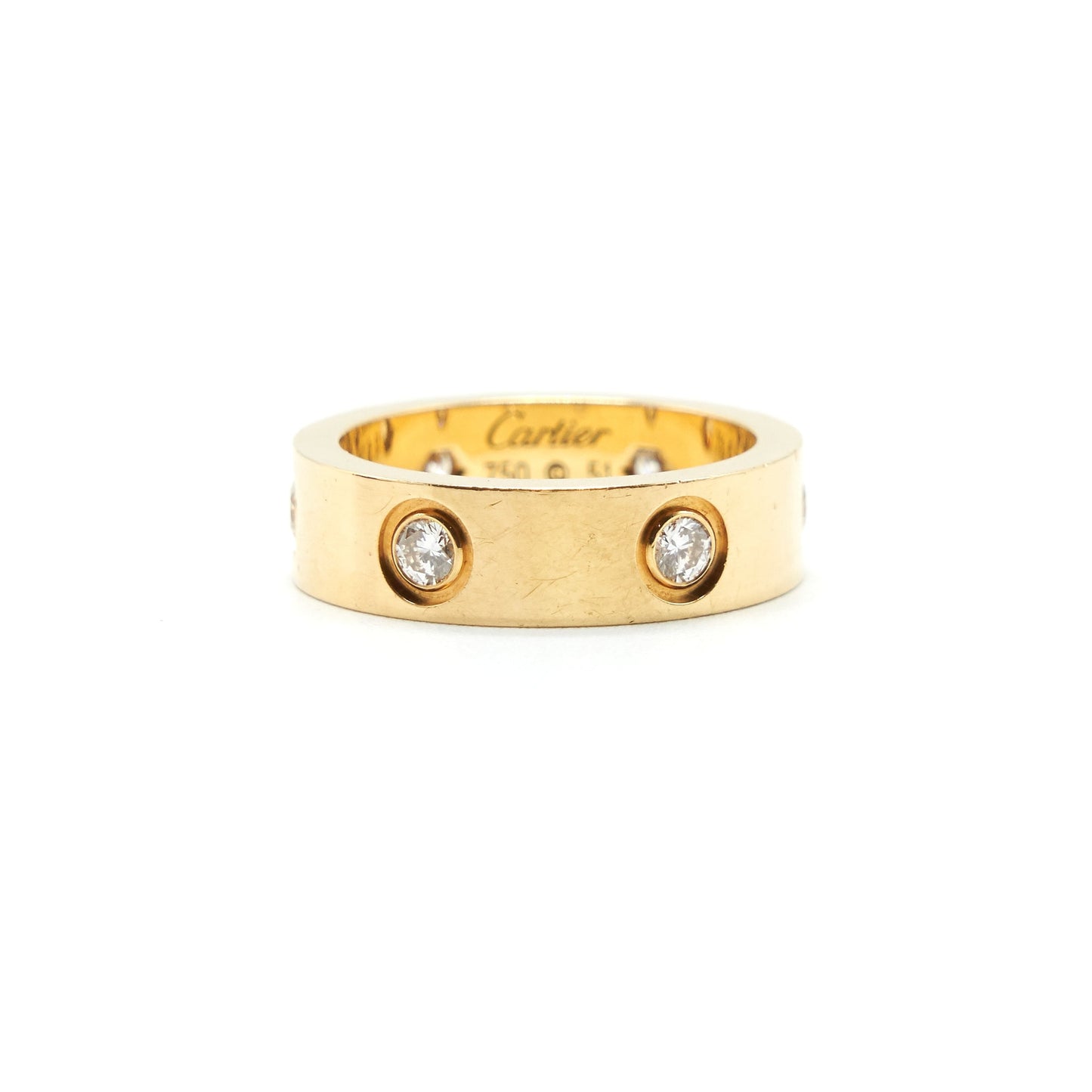 Cartier size51 Love Ring Yellow Gold 8 Diamonds