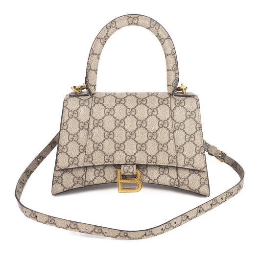 Balenciaga x Gucci GG Supreme Hourglass Small Top handle Bag