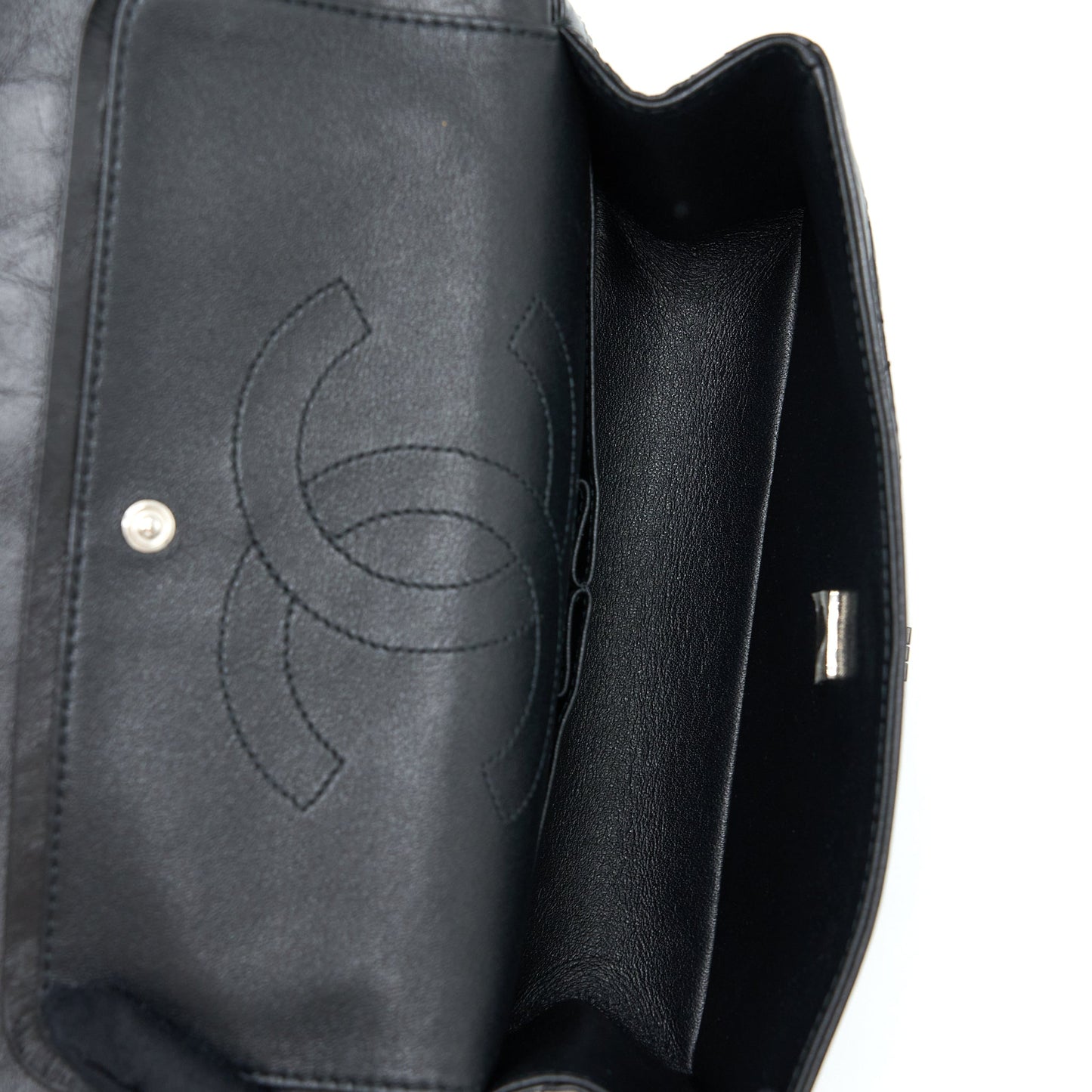 Chanel Small 2.55 Reissue Flap Bag Aged Calfskin So Black with Black Hardware (Microchip)