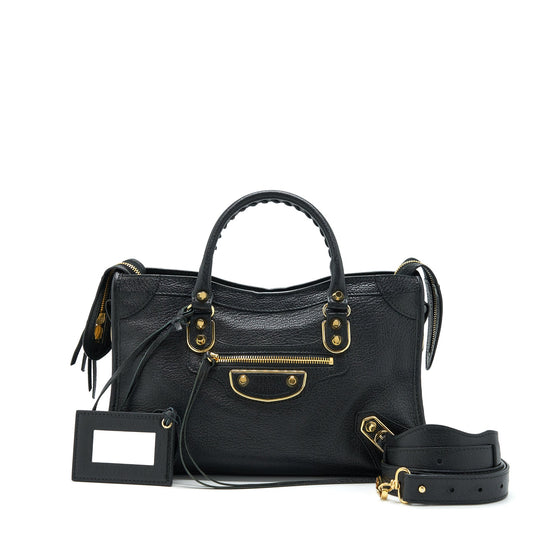 Balenciaga Metallic Edg City S bag Black GHW