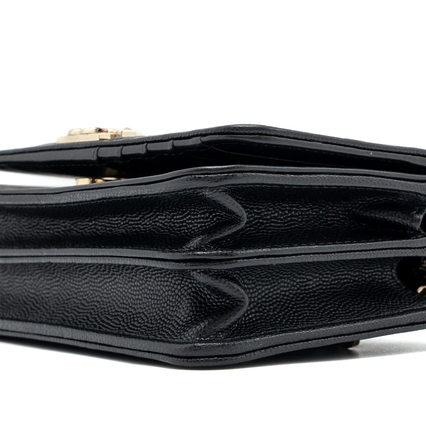 Chanel boy chain clutch caviar black LGHW (microchip)