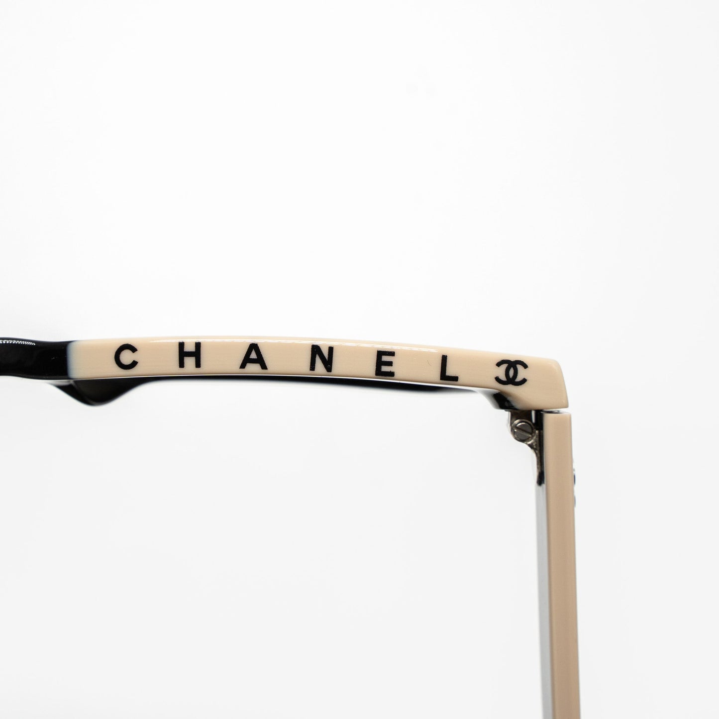 Chanel 5417 Square Sunglasses Black/Beige SHW