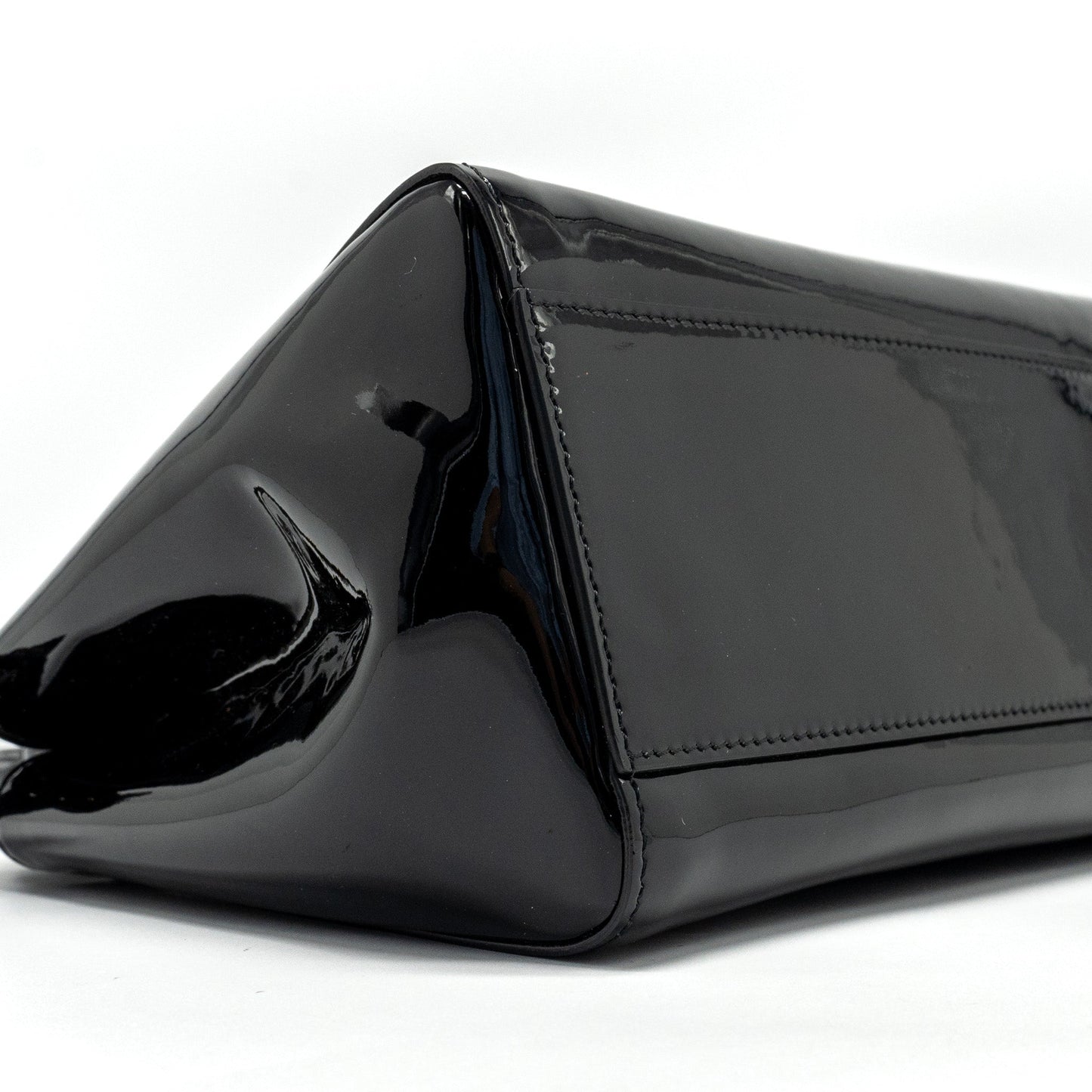 FENDI MINI PEEKABOO PATENT BLACK GHW