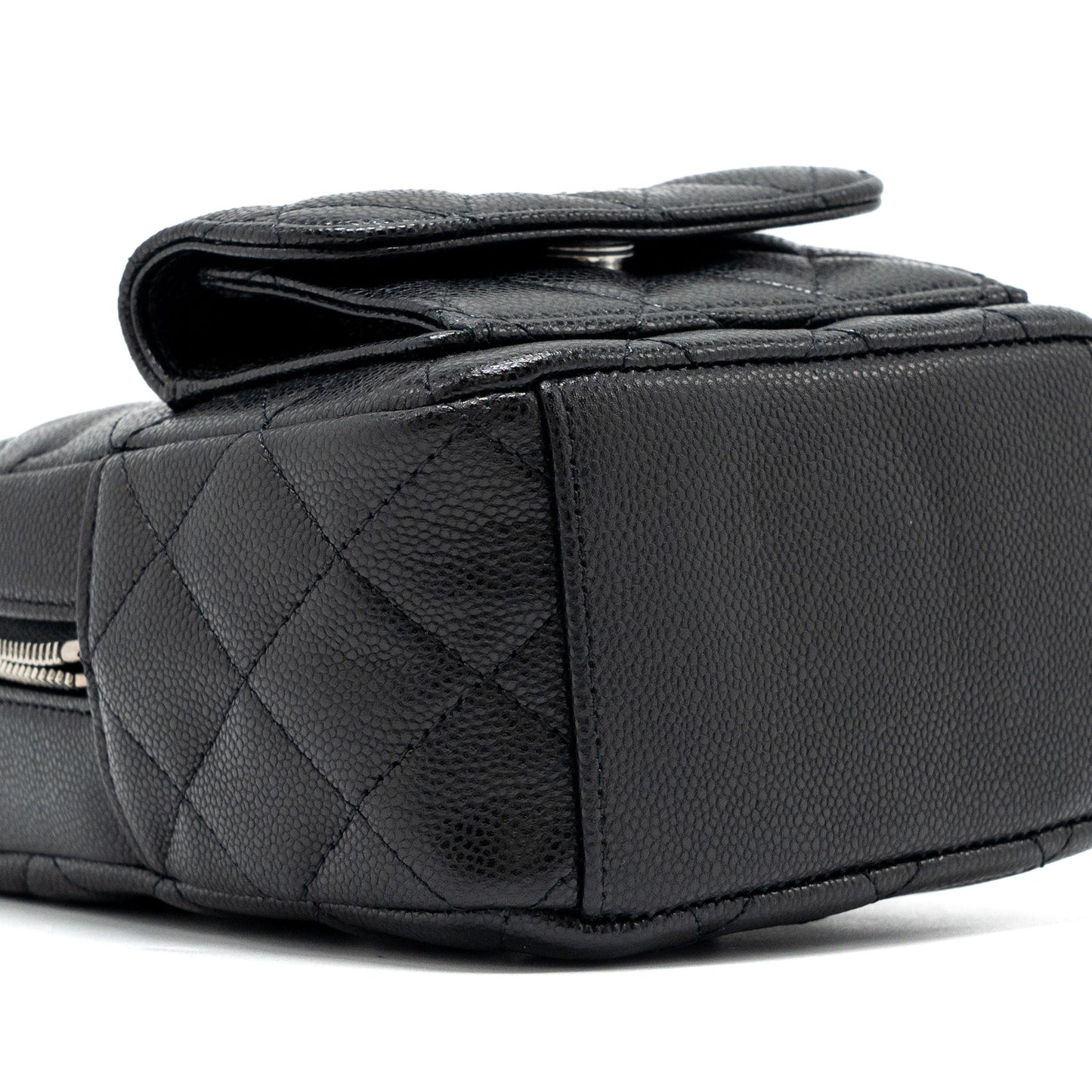 Chanel 24c Mini Backpack/Crossbody Bag Caviar Black SHW(Microchip)