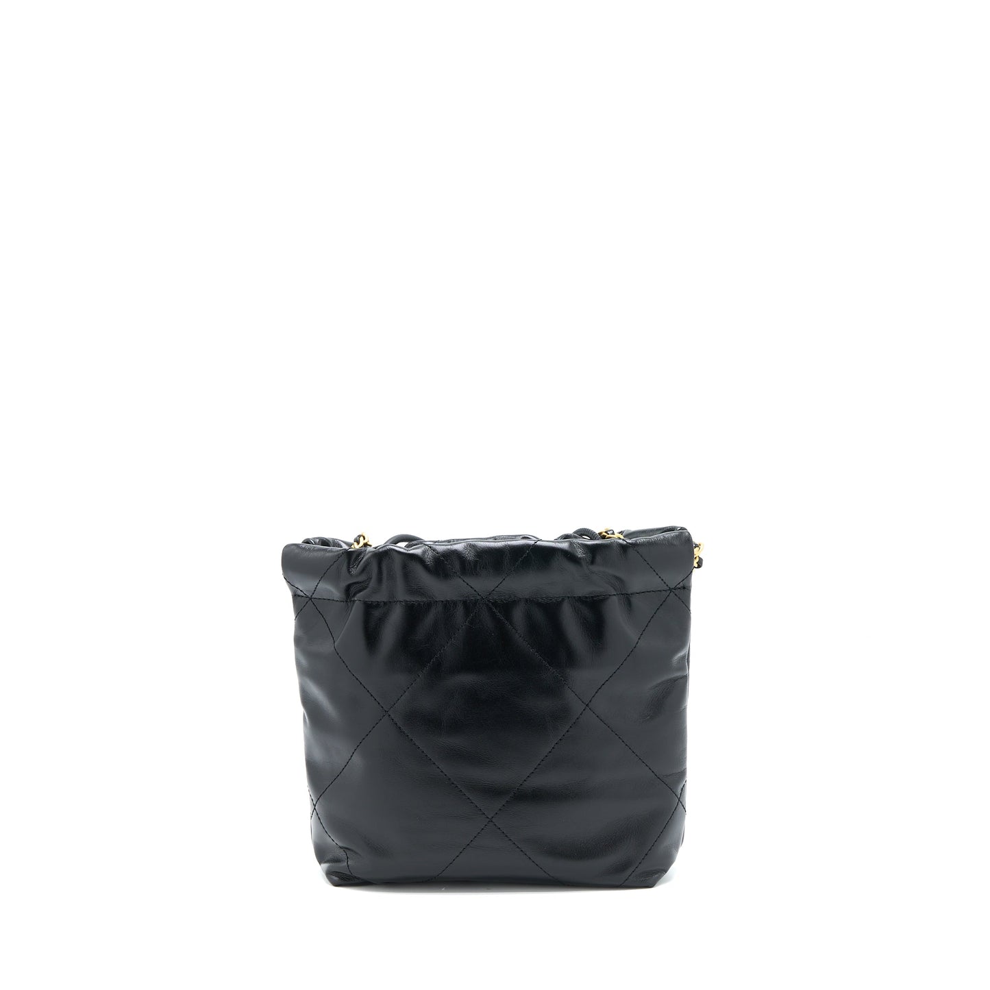Chanel 23s Mini 22 Bag Shiny Calfskin Black Brushed GHW(Microchip)