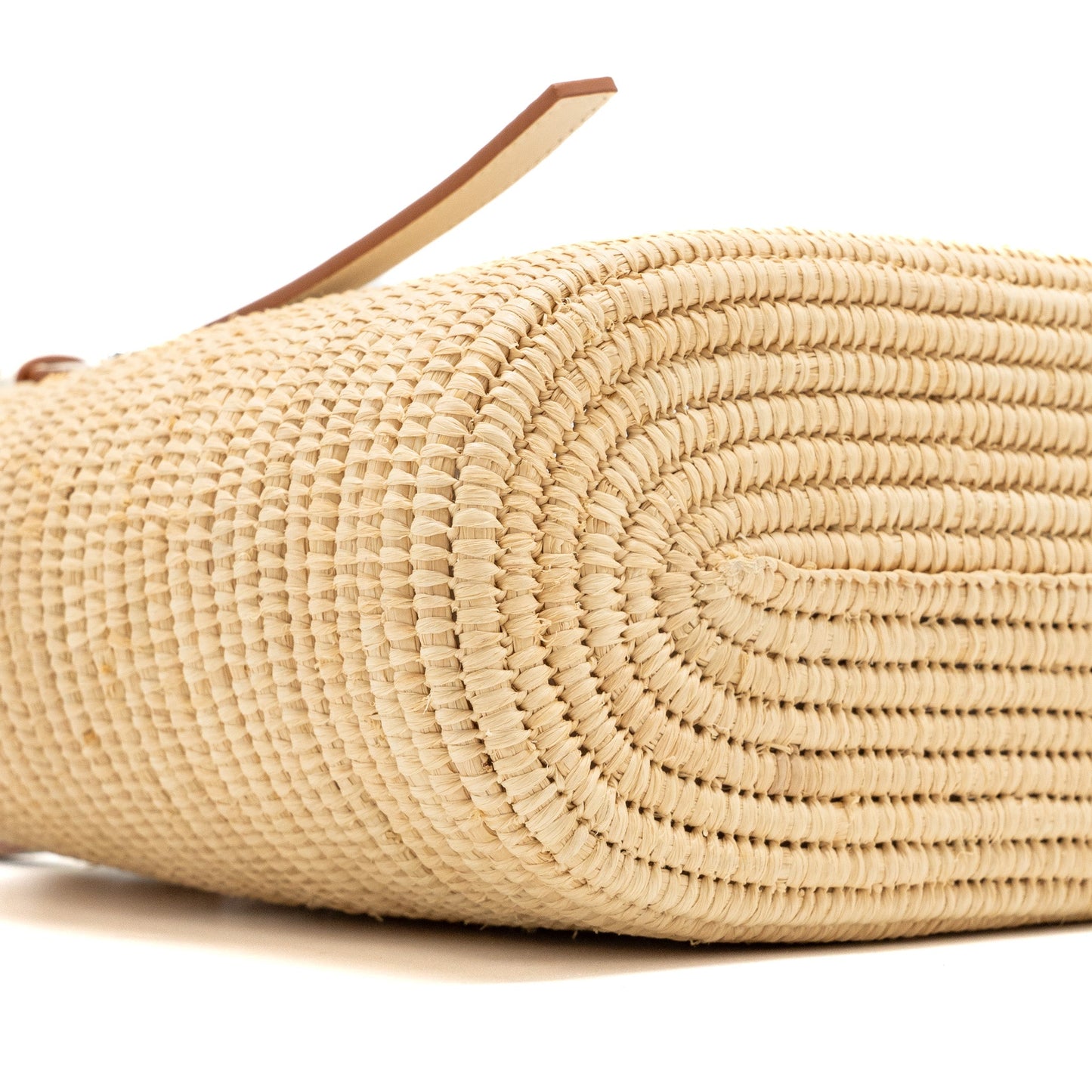 Loewe small square basket bag raffia/ calfskin white SHW