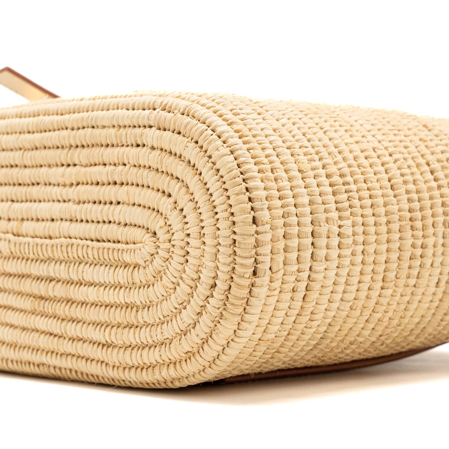 Loewe small square basket bag raffia/ calfskin white SHW
