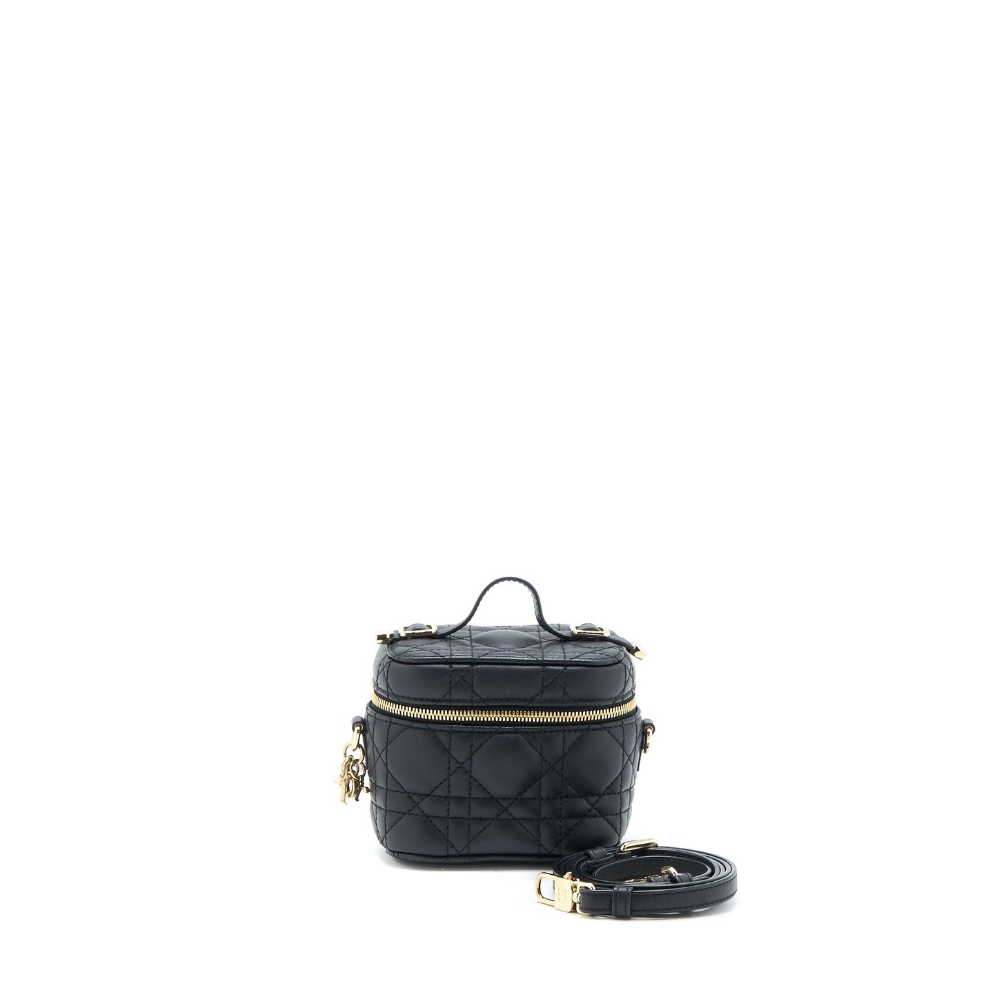 Luxury Dior Micro Lady Luxury Dior Vanity Case Lambskin Black LGHW