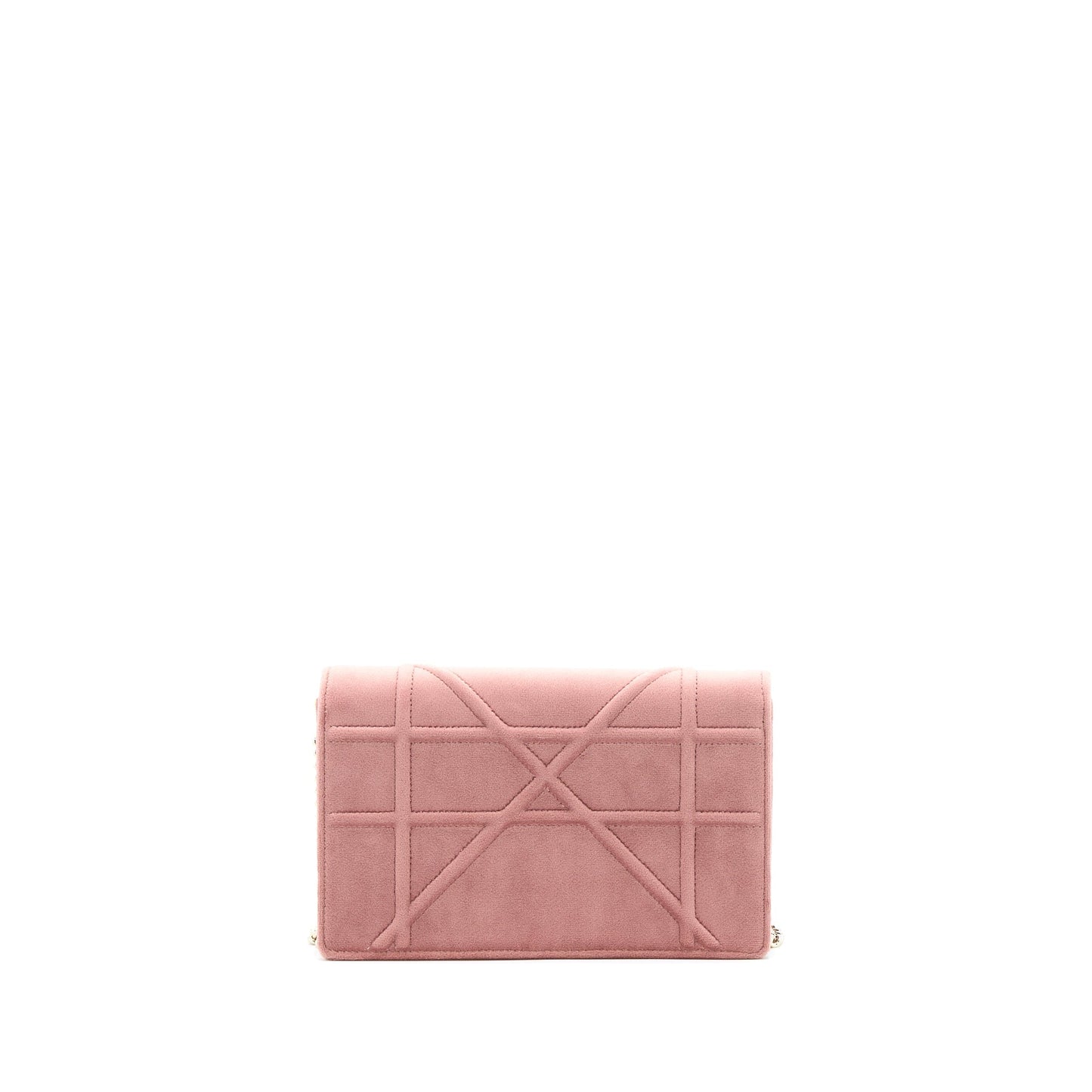 Luxury Dior Luxury Diorma Wallet On Chain Velvet Pink GHW