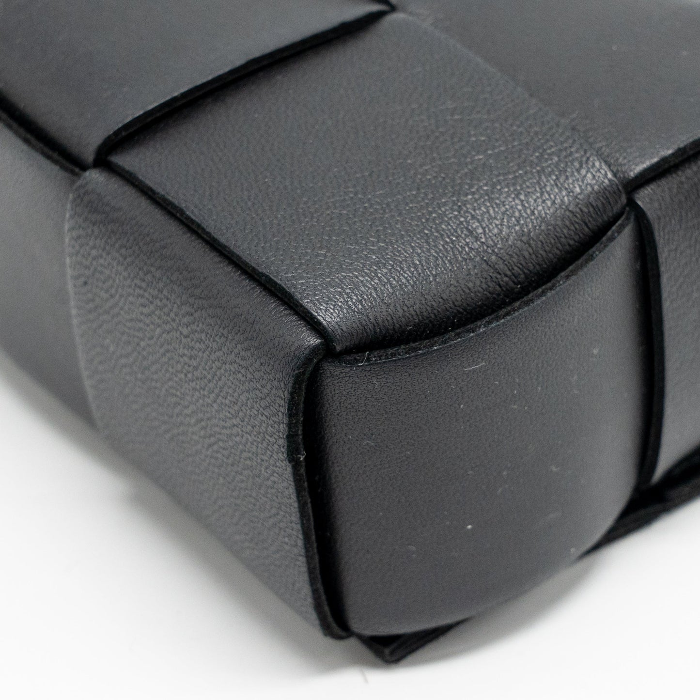 Bottega Veneta Intreccio Cassette Mini Bag Lambskin Black GHW
