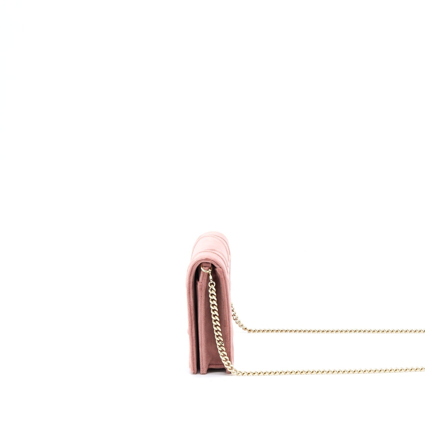 Luxury Dior Luxury Diorma Wallet On Chain Velvet Pink GHW