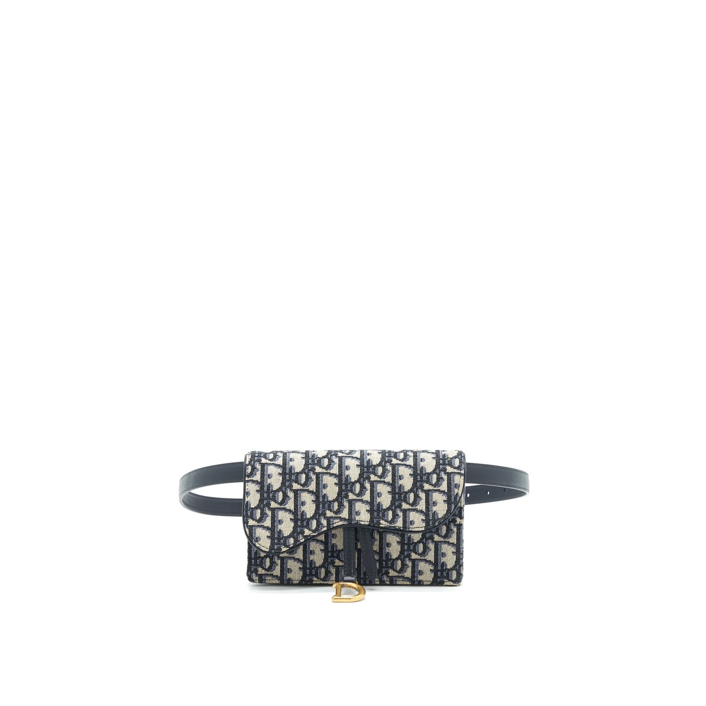 Luxury Dior Saddle Belt Pouch Blue Oblique Jacquard