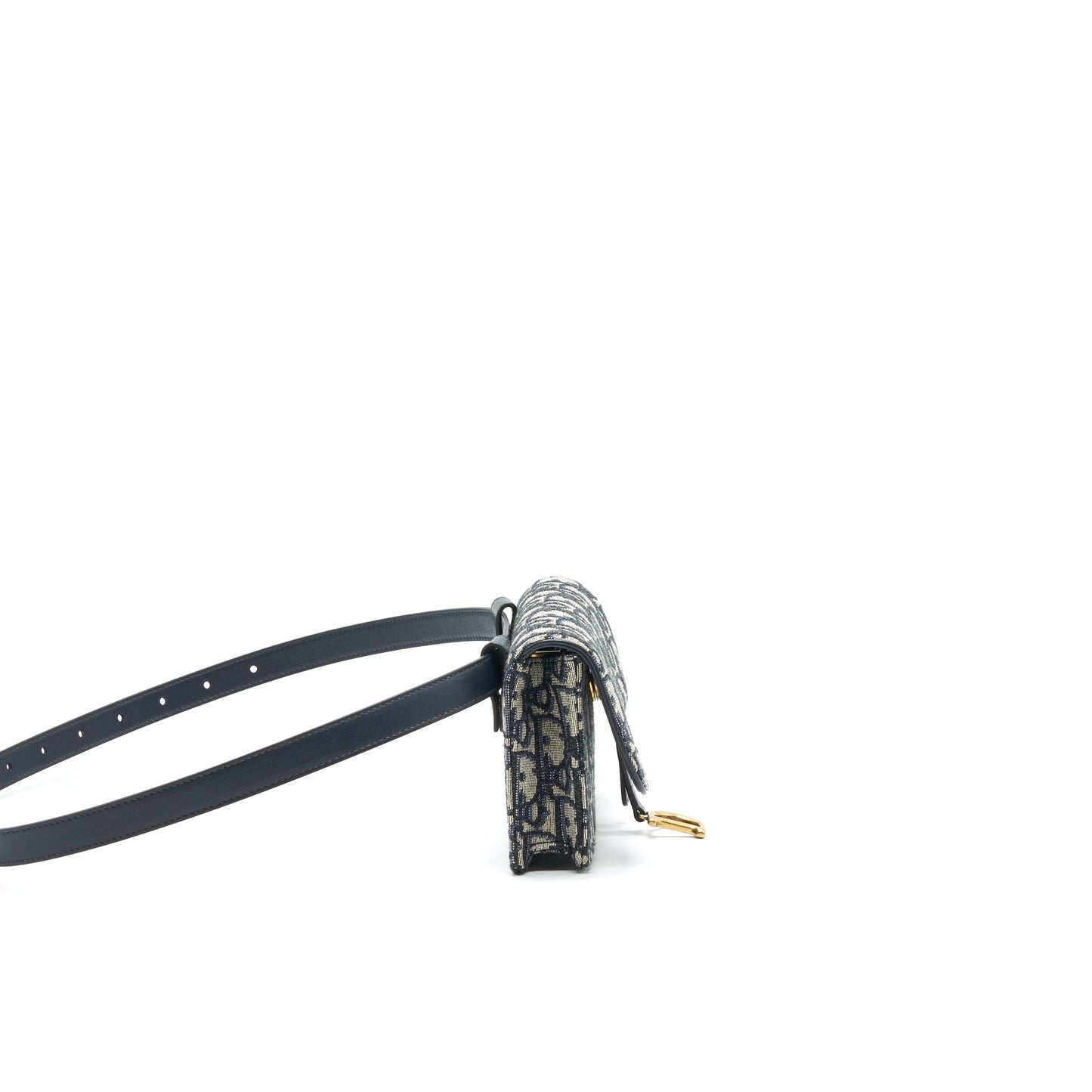 Luxury Dior Saddle Belt Pouch Blue Oblique Jacquard