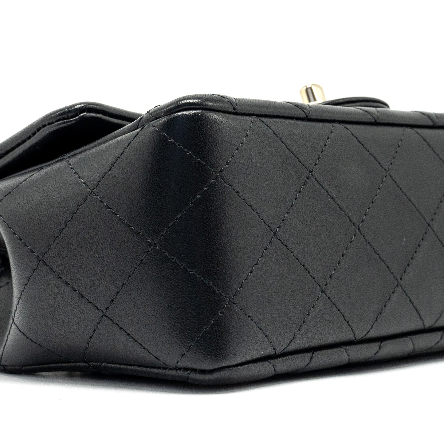 Chanel Mini Rectangular Flap Bag Lambskin Black LGHW