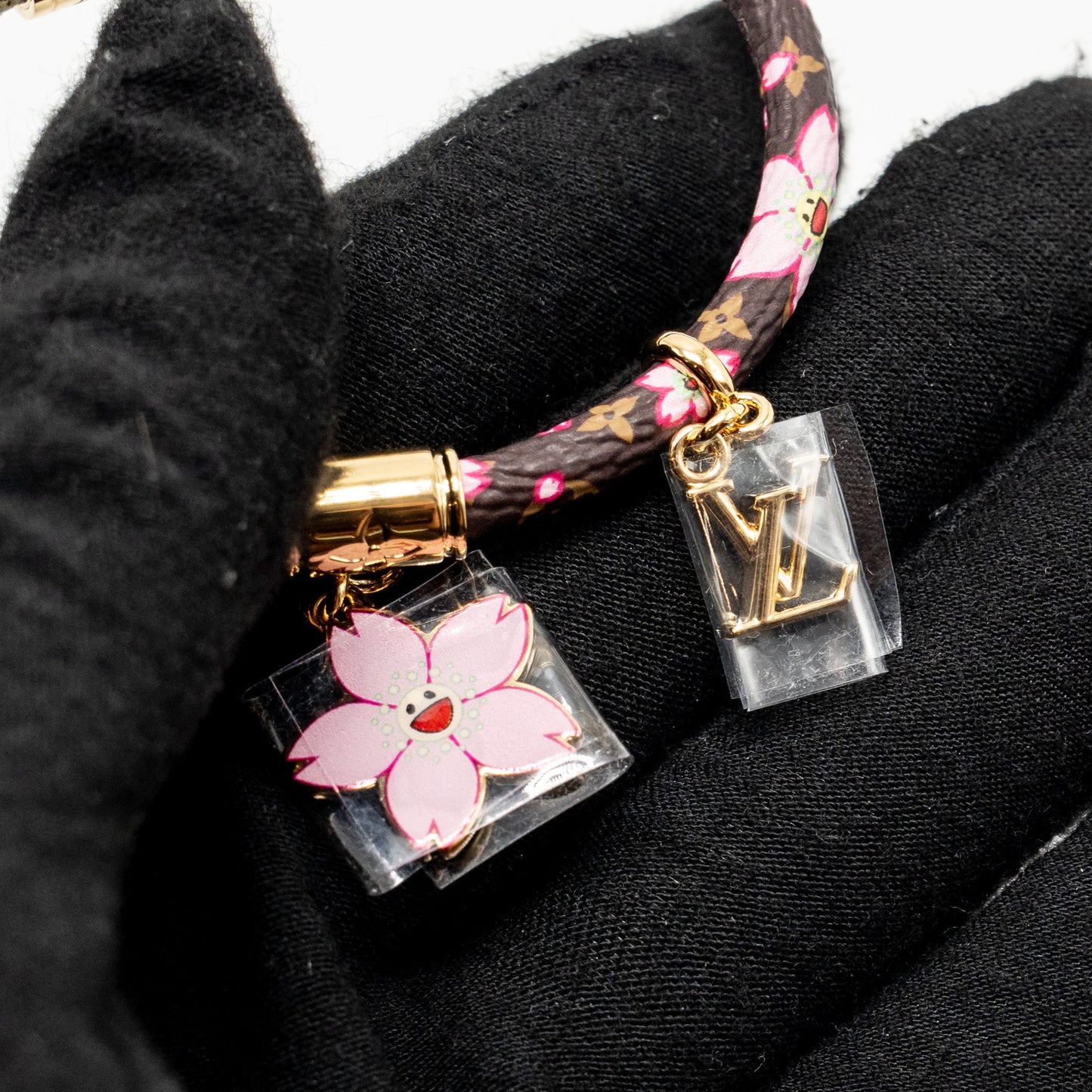 Louis Vuitton x Takashi Murakami Size 17 Cherry Blossom Bracelet Canvas Brown/Pink GHW