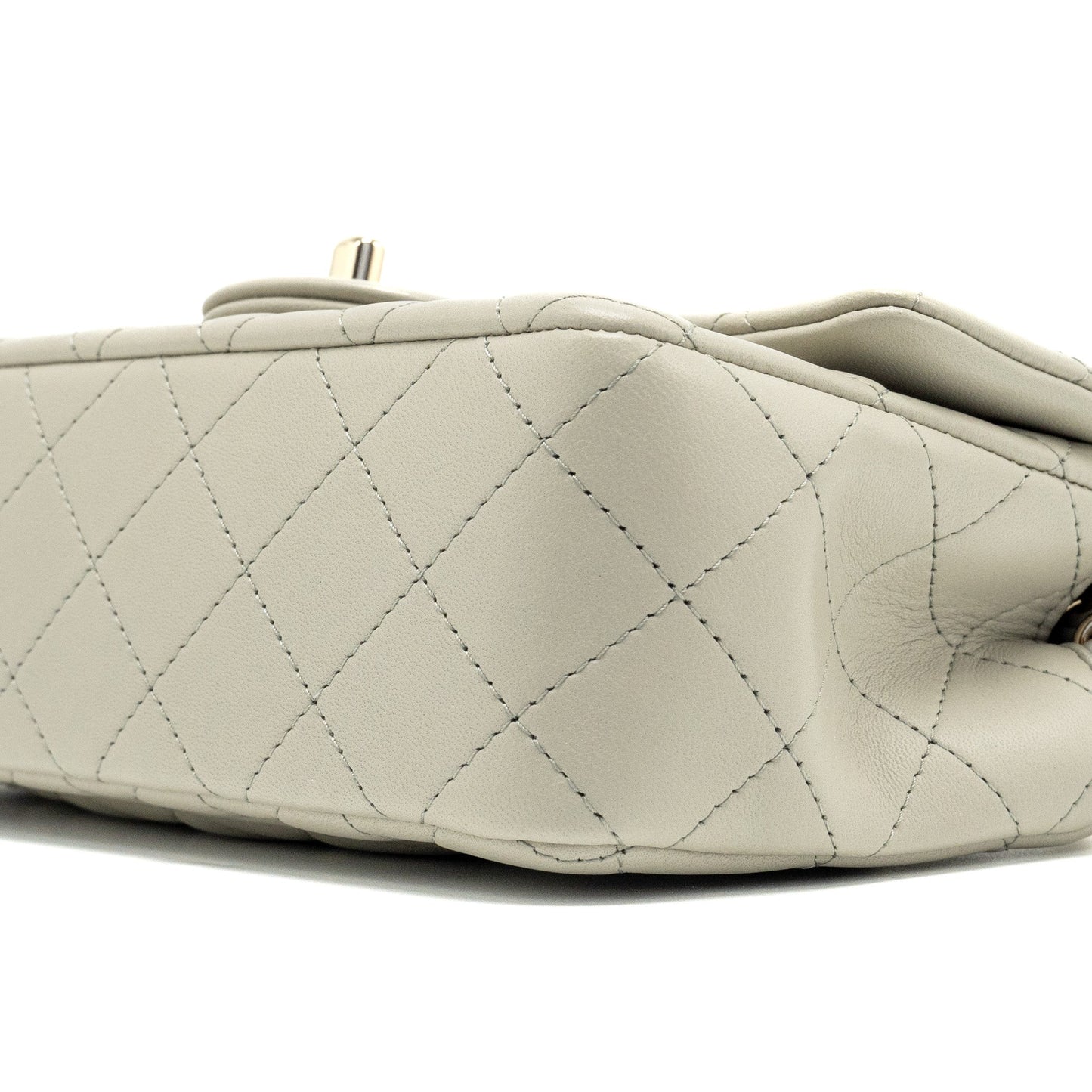 Chanel 22C mini rectangular flap bag lambskin grey LGHW (microchip)