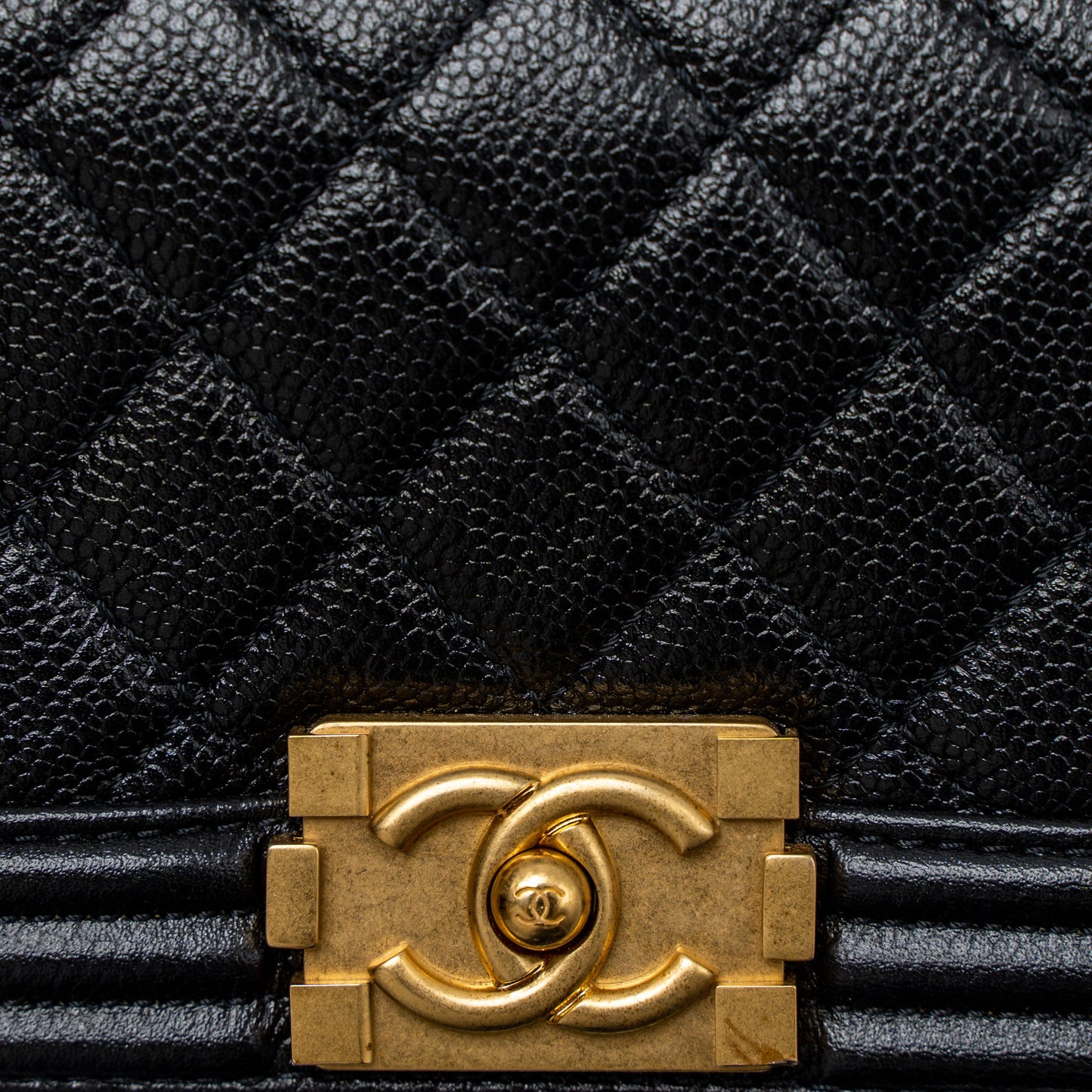 Chanel Super Mini Boy Bag Caviar Black Brushed GHW (Microchip)