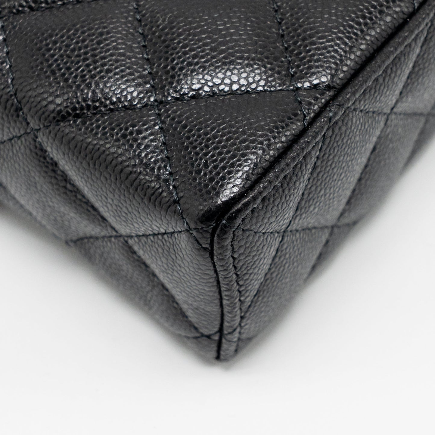 Chanel 25p CC top handle vanity with chain caviar black LGHW (microchip)