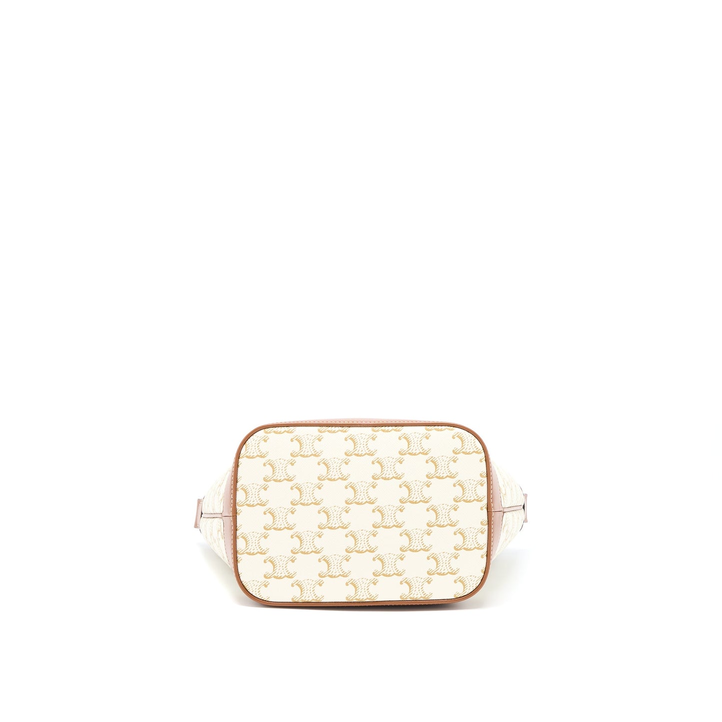Celine Small Bucket Bag Triomphe Canvas/Calfskin White